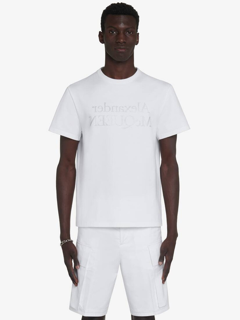 Men's Reflected Logo T-shirt in White - 1