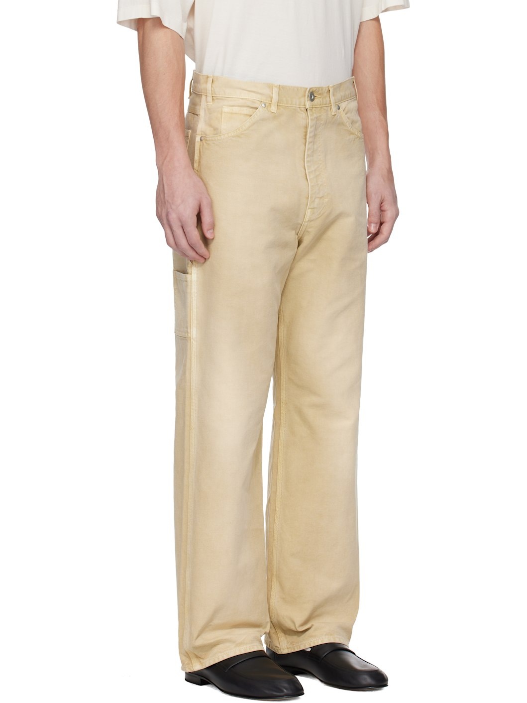 Beige Organic Cotton Duck Trousers - 2