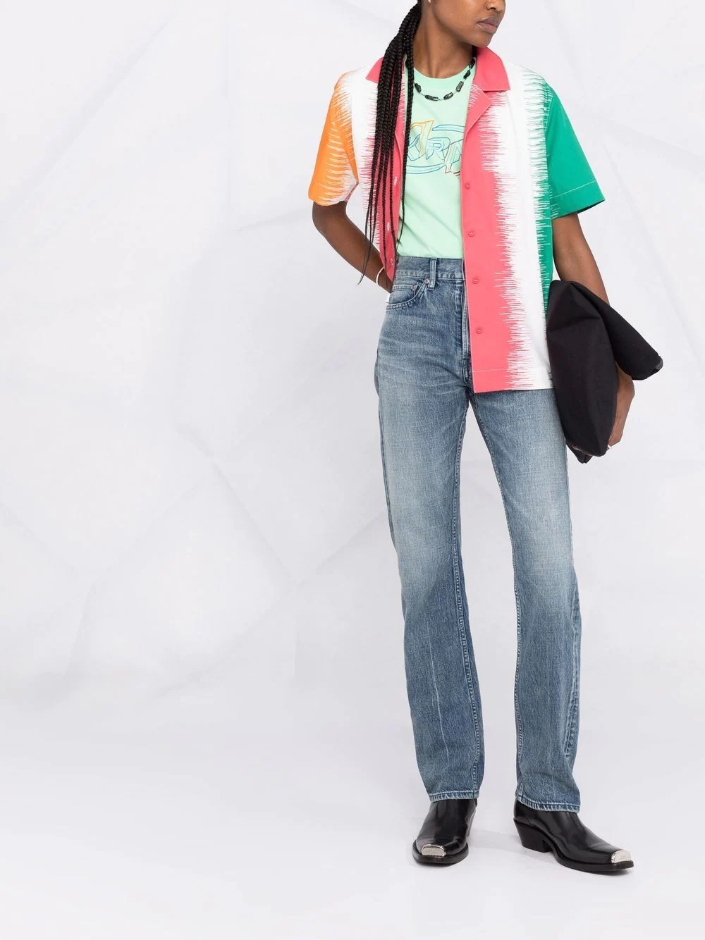 straight-leg washed jeans - 2