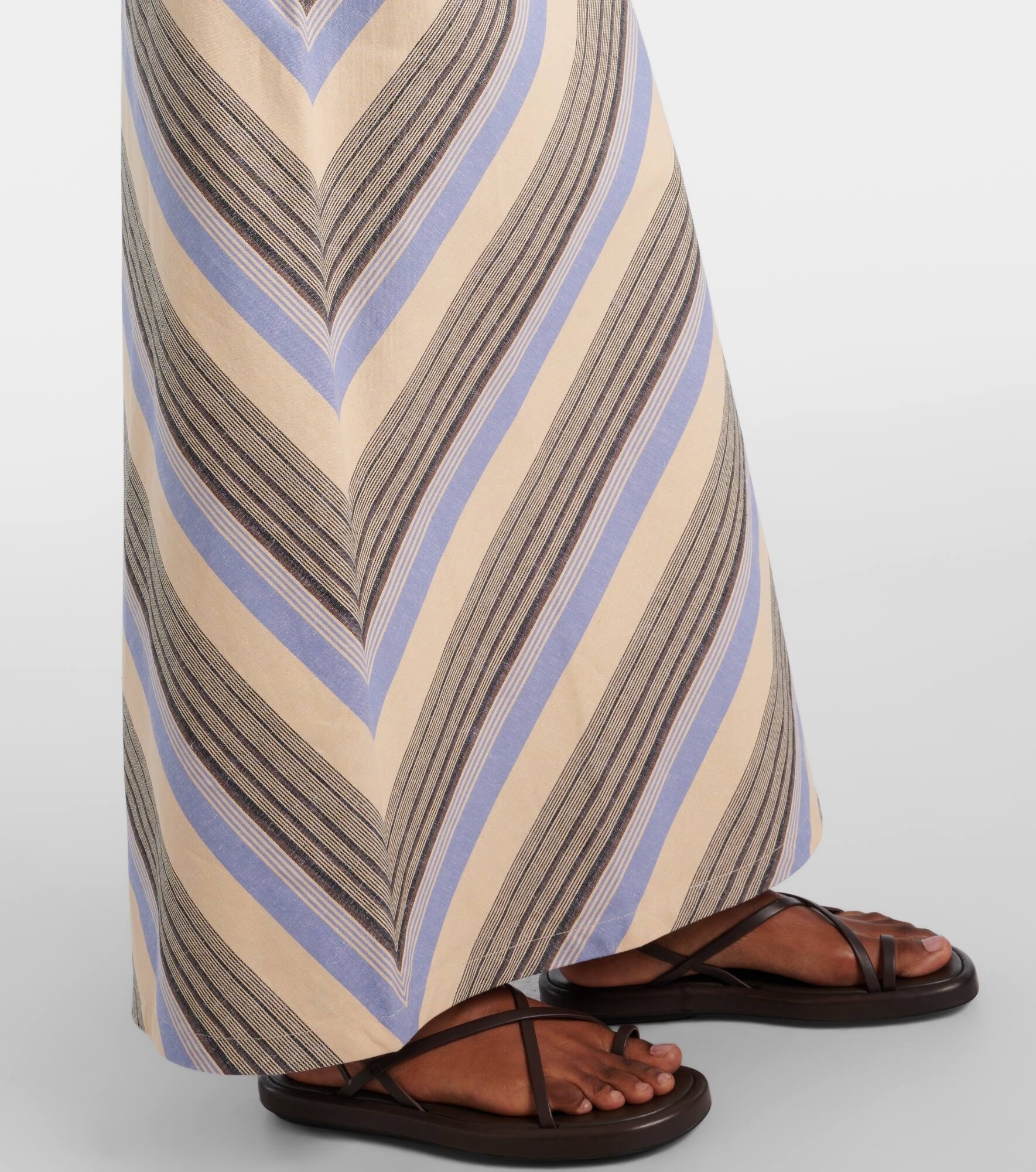 Elise cotton and linen maxi skirt - 5