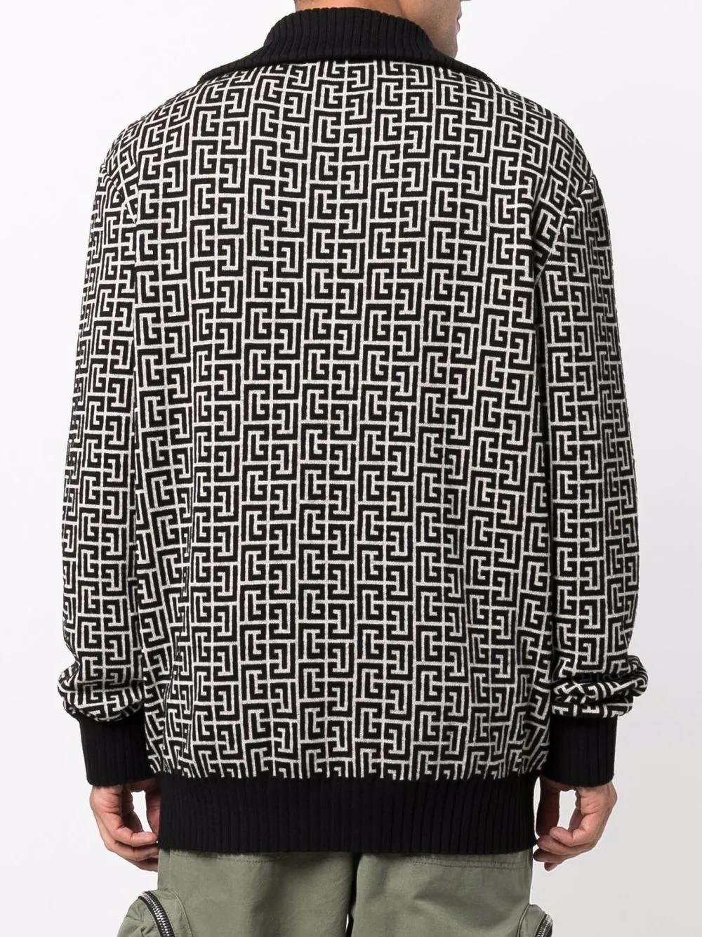 monogram-pattern long-sleeve jumper - 4