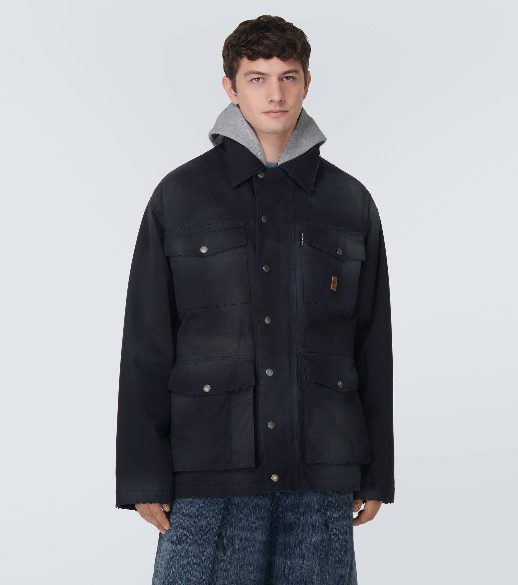 Oversized cotton gabardine parka - 3