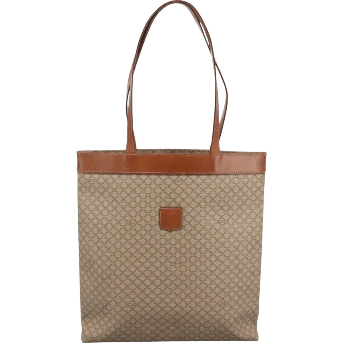 CELINE Macadam Canvas Tote Bag Pvc Brown Gold - 13