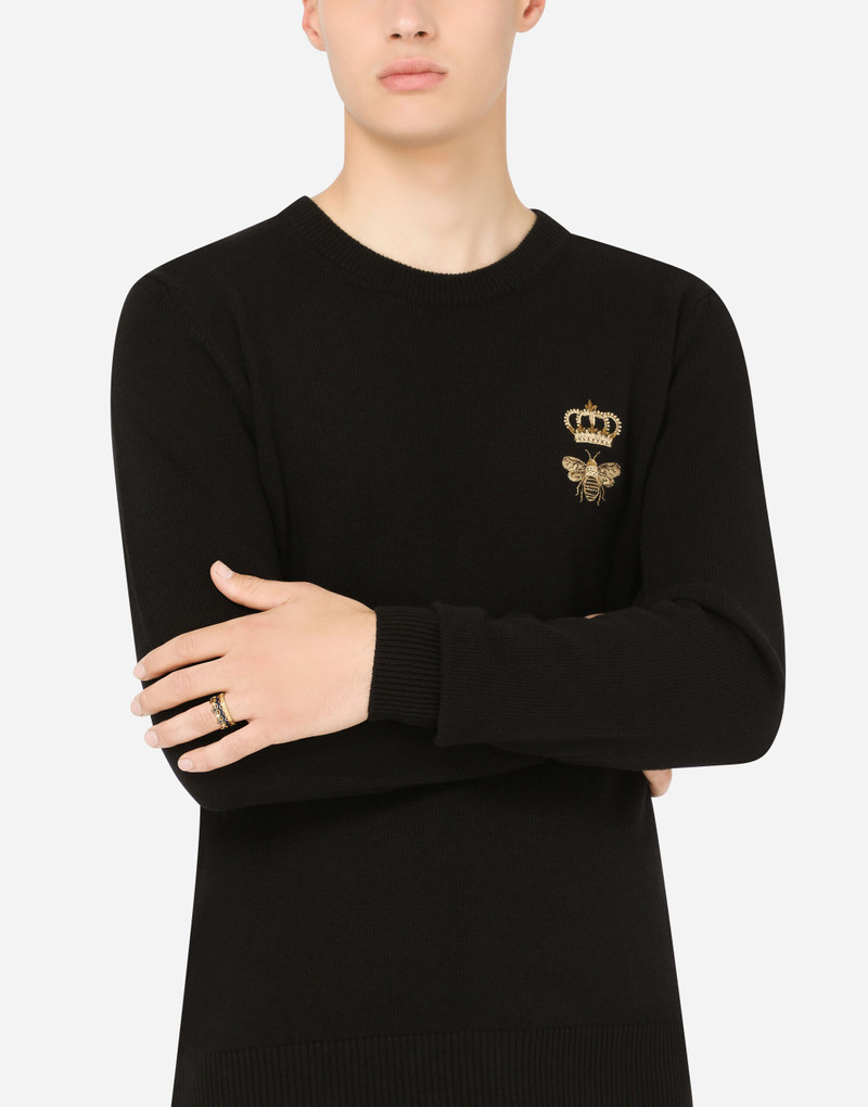 Dolce & Gabbana Crown yellow gold ring with blue enamel crown and diamonds outlook