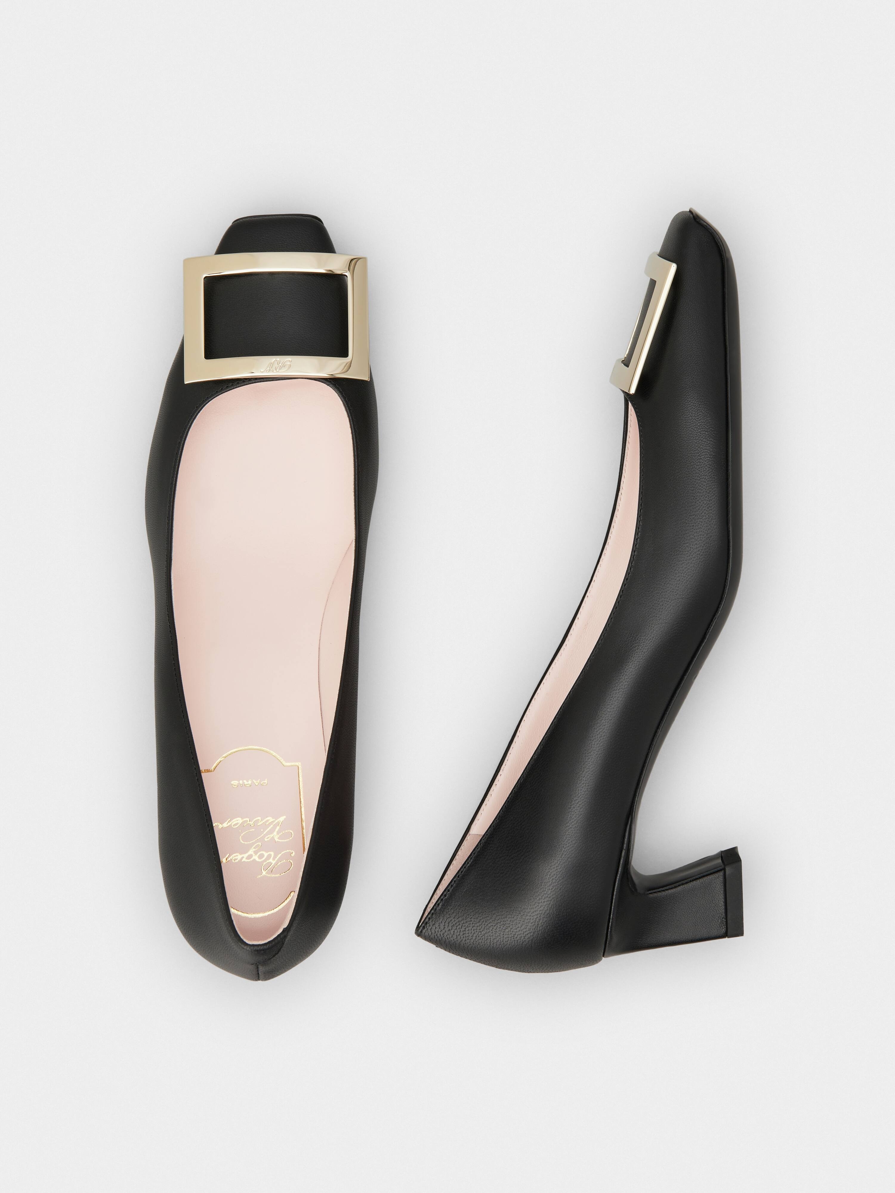 Trompette Metal Buckle Pumps in Nappa Leather - 4