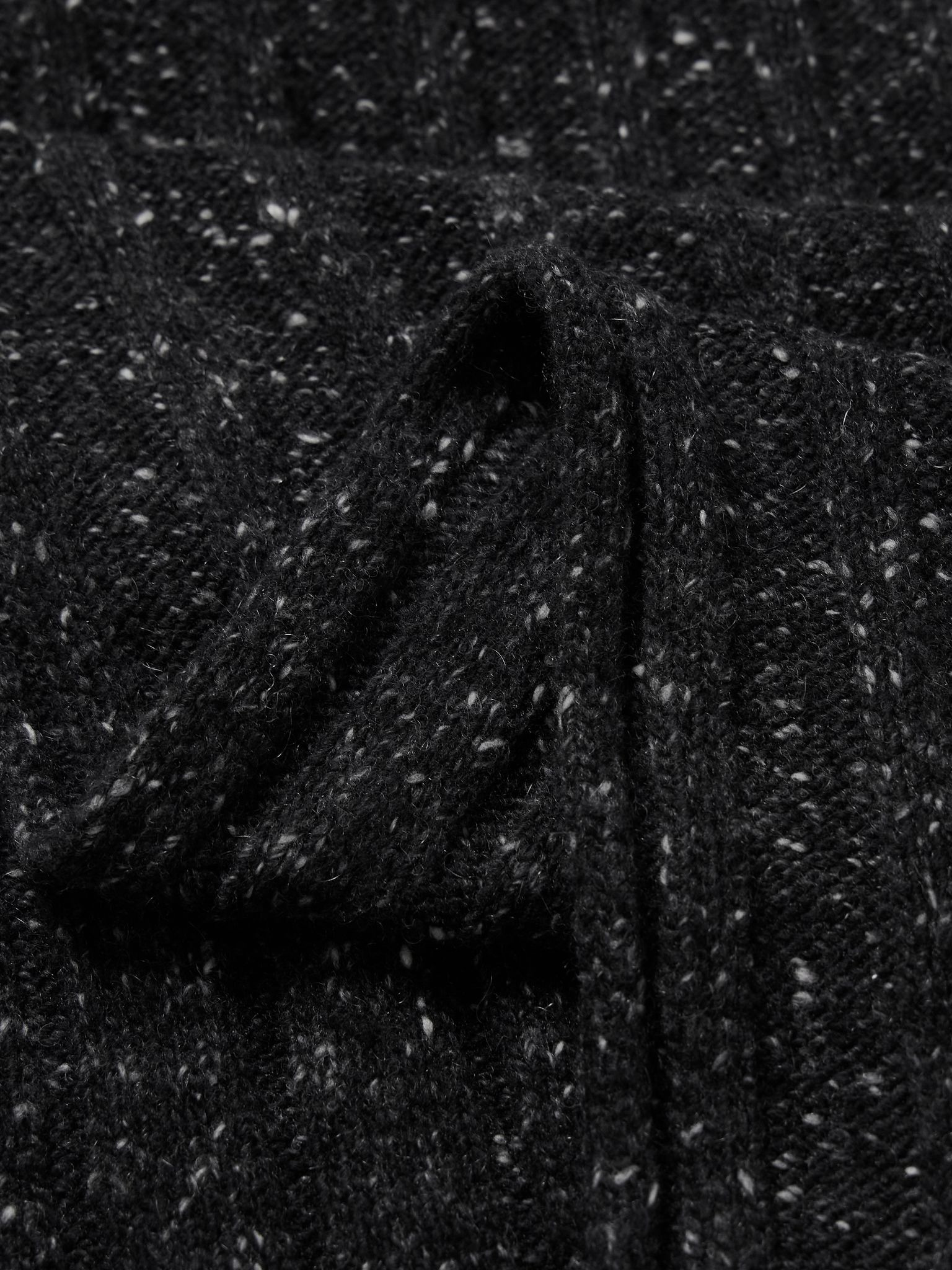 Ribbed Cashmere Scarf Black - 3