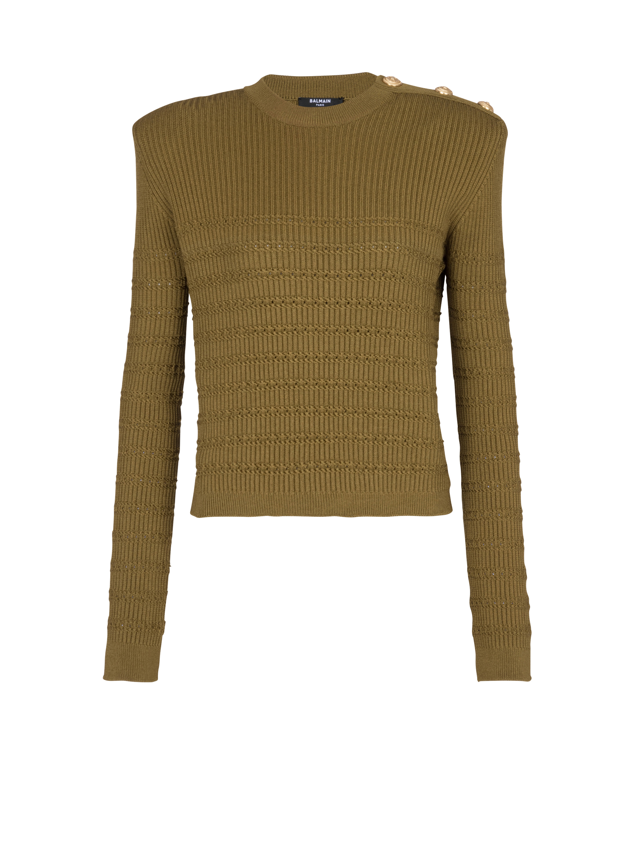 Knit jumper with gold buttons - 1