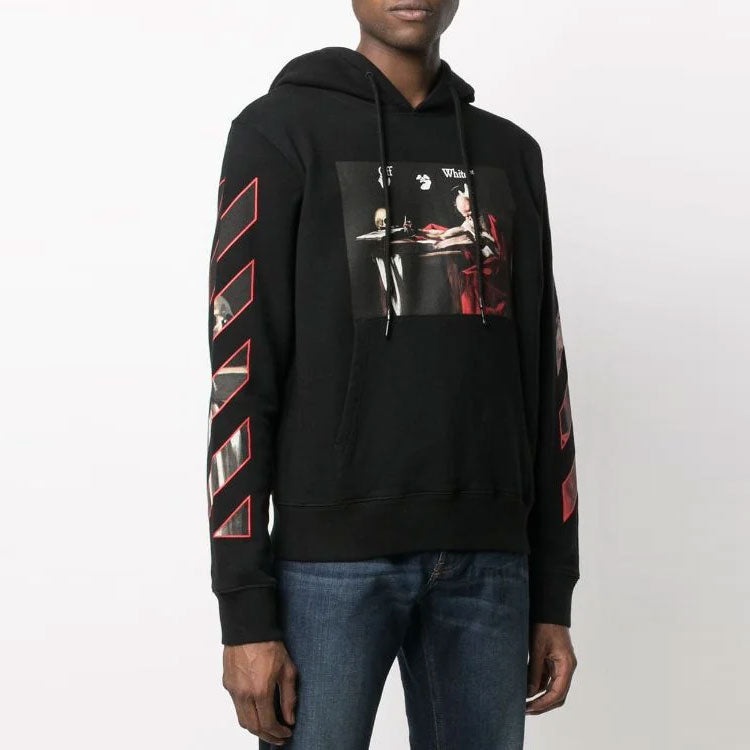 Off-White FW21 Logo Pattern Printing Pullover Ordinary Version Black OMBB037F21FLE0081025 - 4
