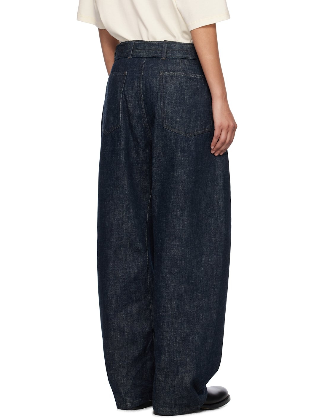 Blue Twisted Belted Jeans - 3