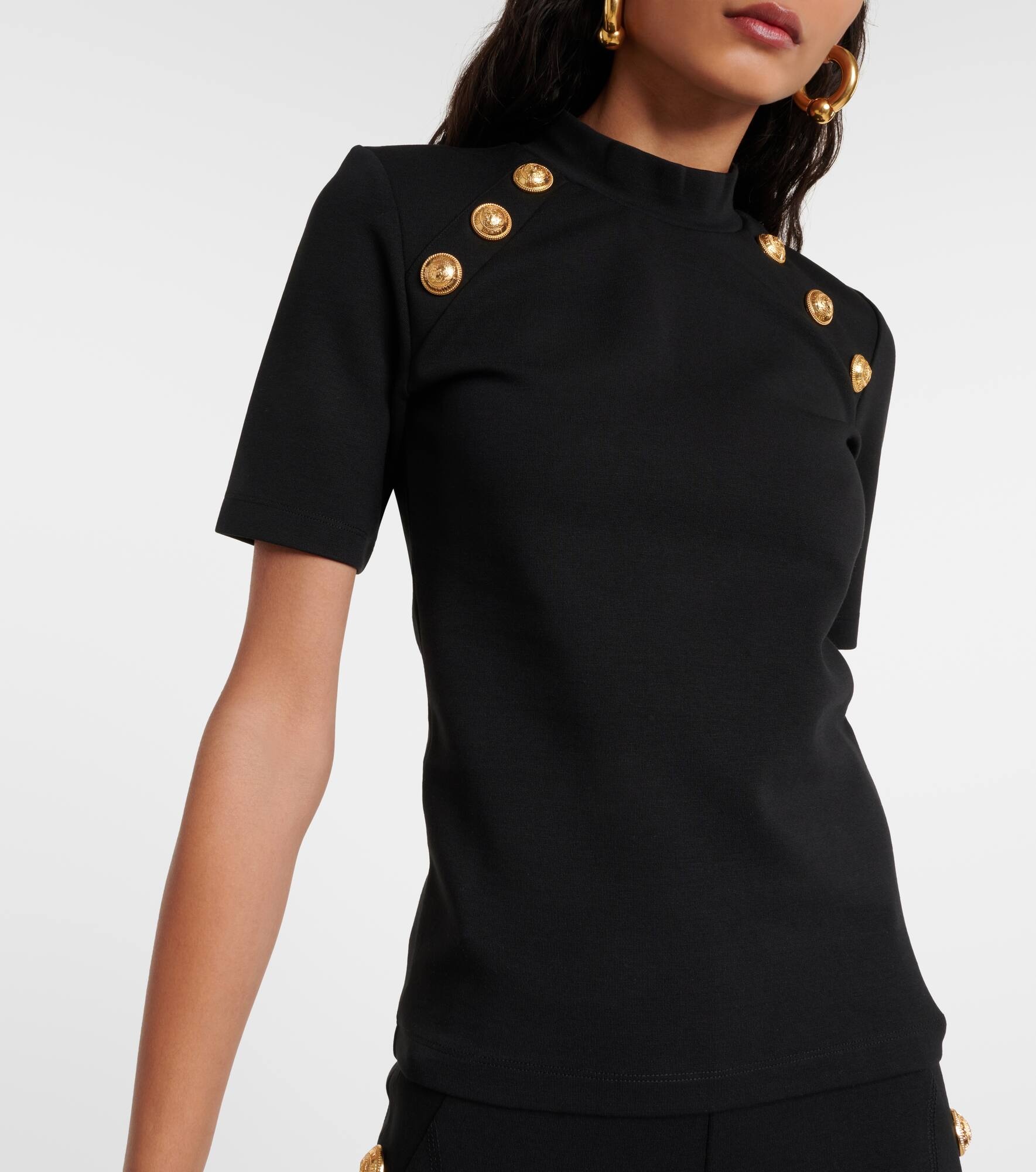 Embellished jersey T-shirt - 5