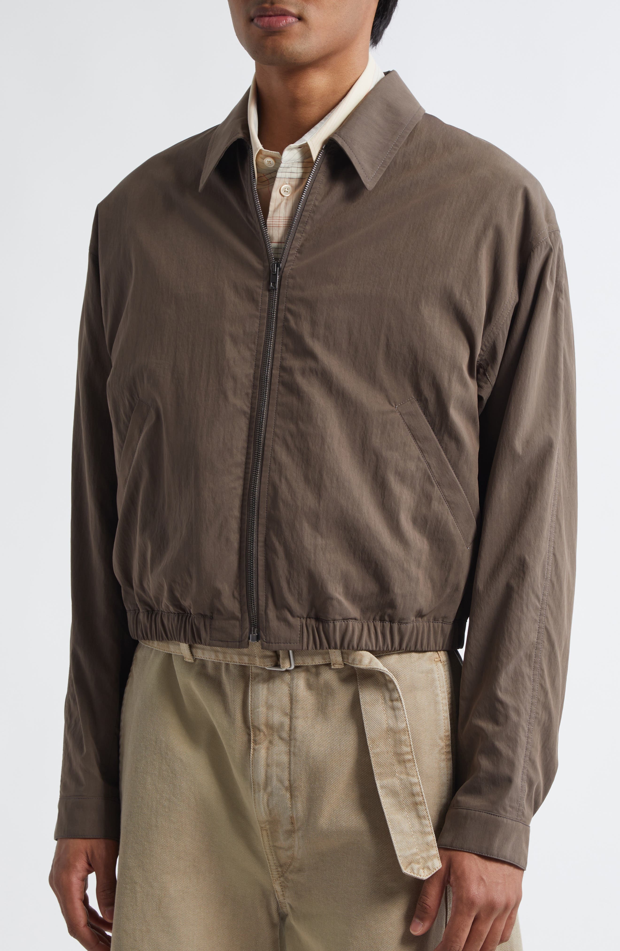 Lemaire Zip Front Blouson Jacket in Walnut at Nordstrom - 5
