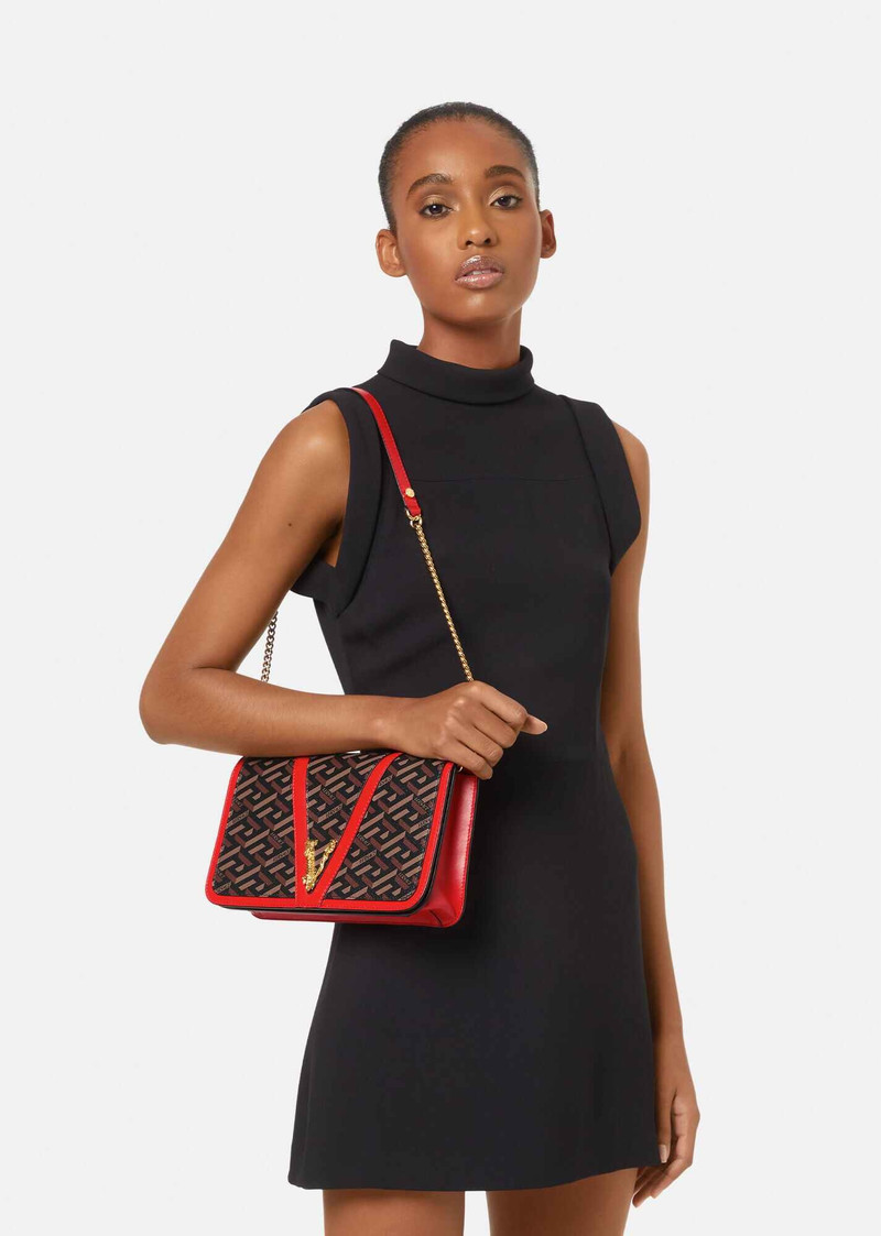 VERSACE Virtus La Greca Signature Shoulder Bag outlook