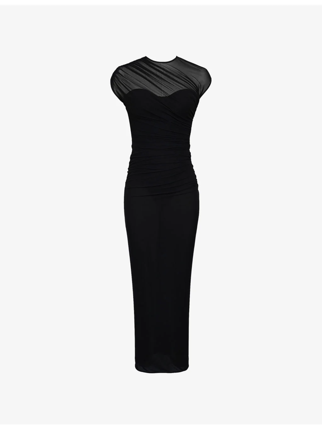 Orelia Draped Mesh Maxi Dress - 1
