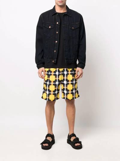 Marcelo Burlon County Of Milan CHECK NYLON COULISSE SHORT YELLOW BLACK outlook