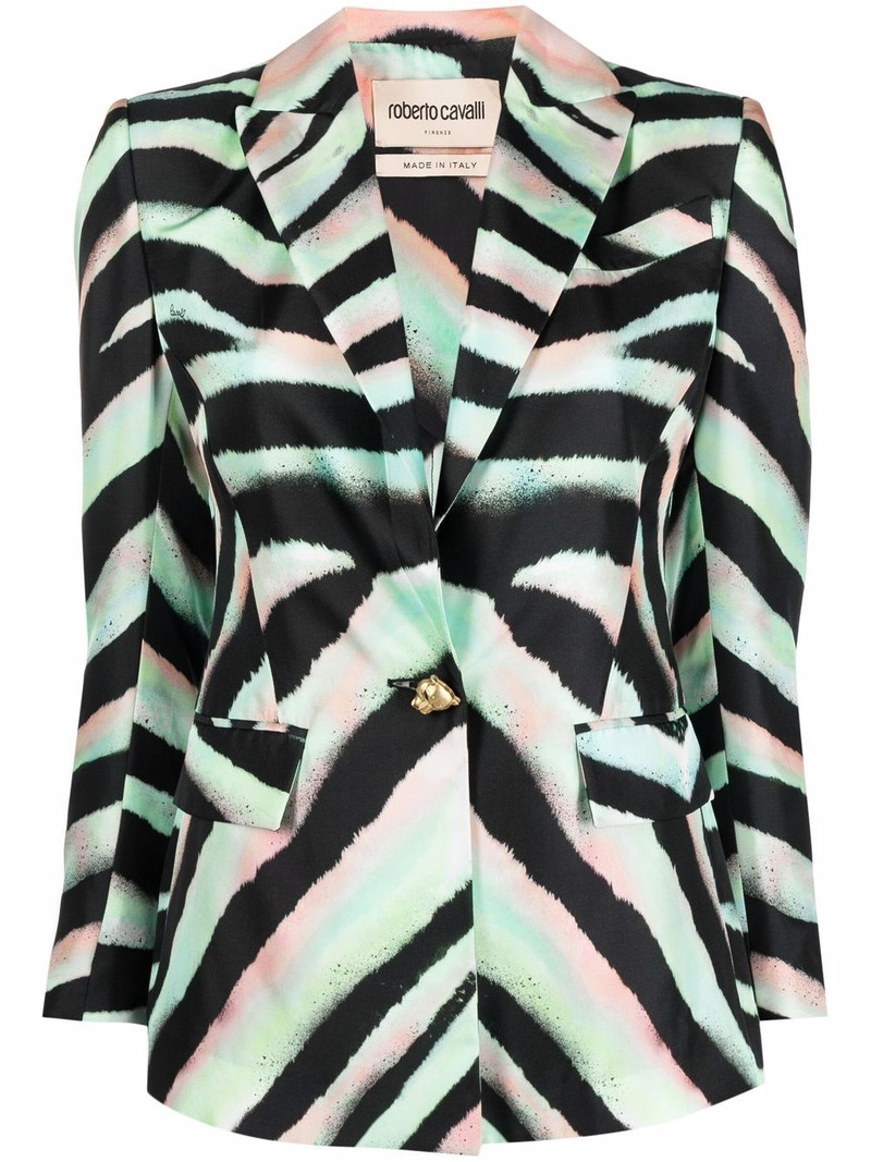 zebra-print silk blazer 1