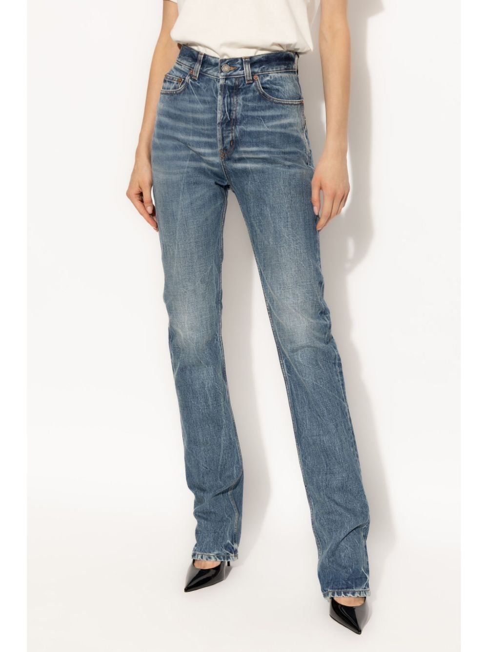 logo-patch straight jeans - 3