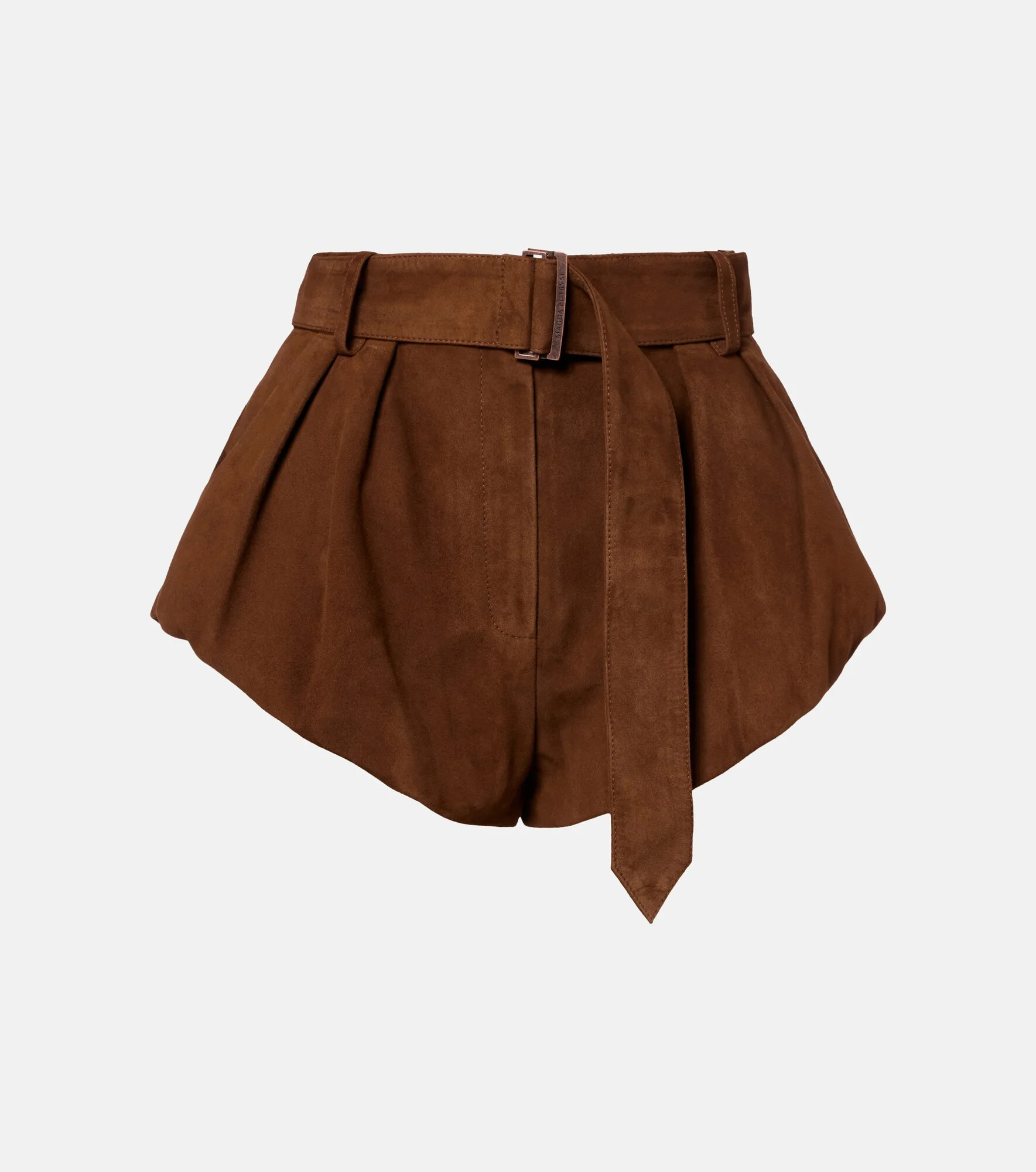 Belted suede shorts - 1