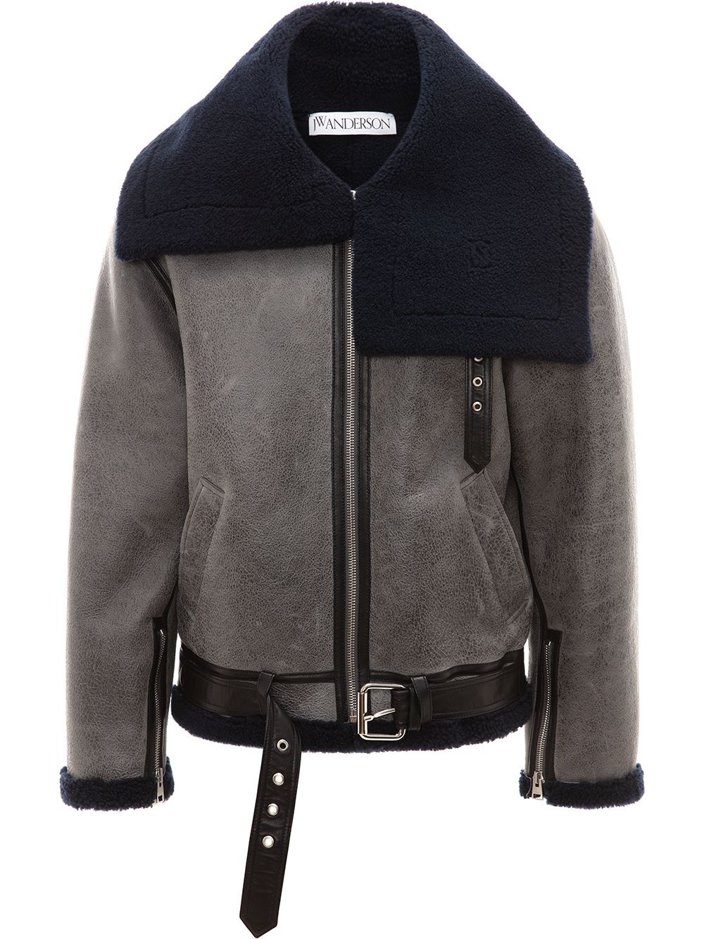 shearling aviator jacket - 1