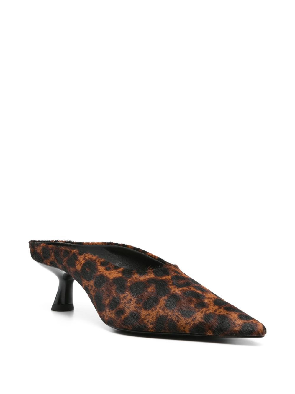 leather heeled mules - 2