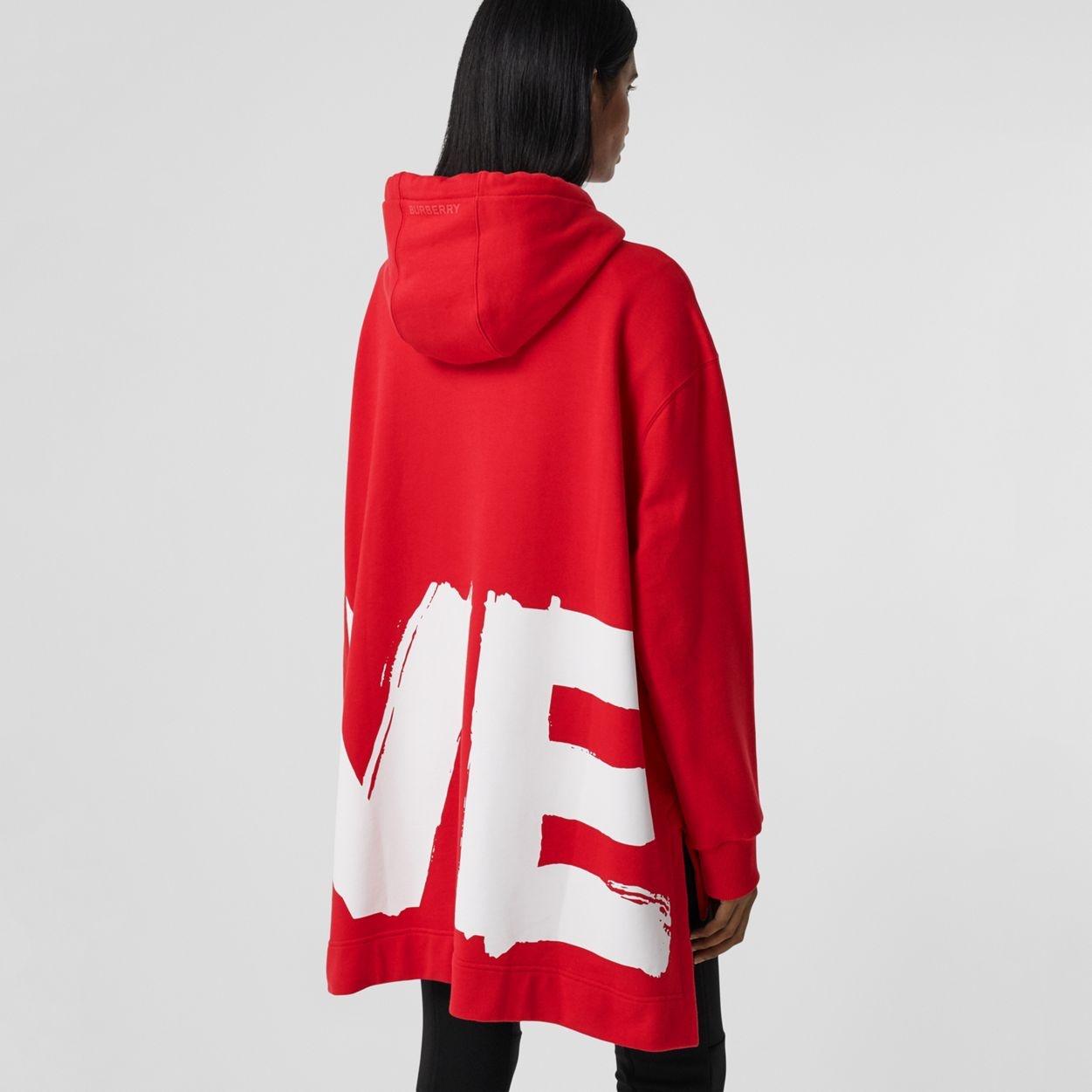 Love Print Cotton Oversized Hoodie - 4