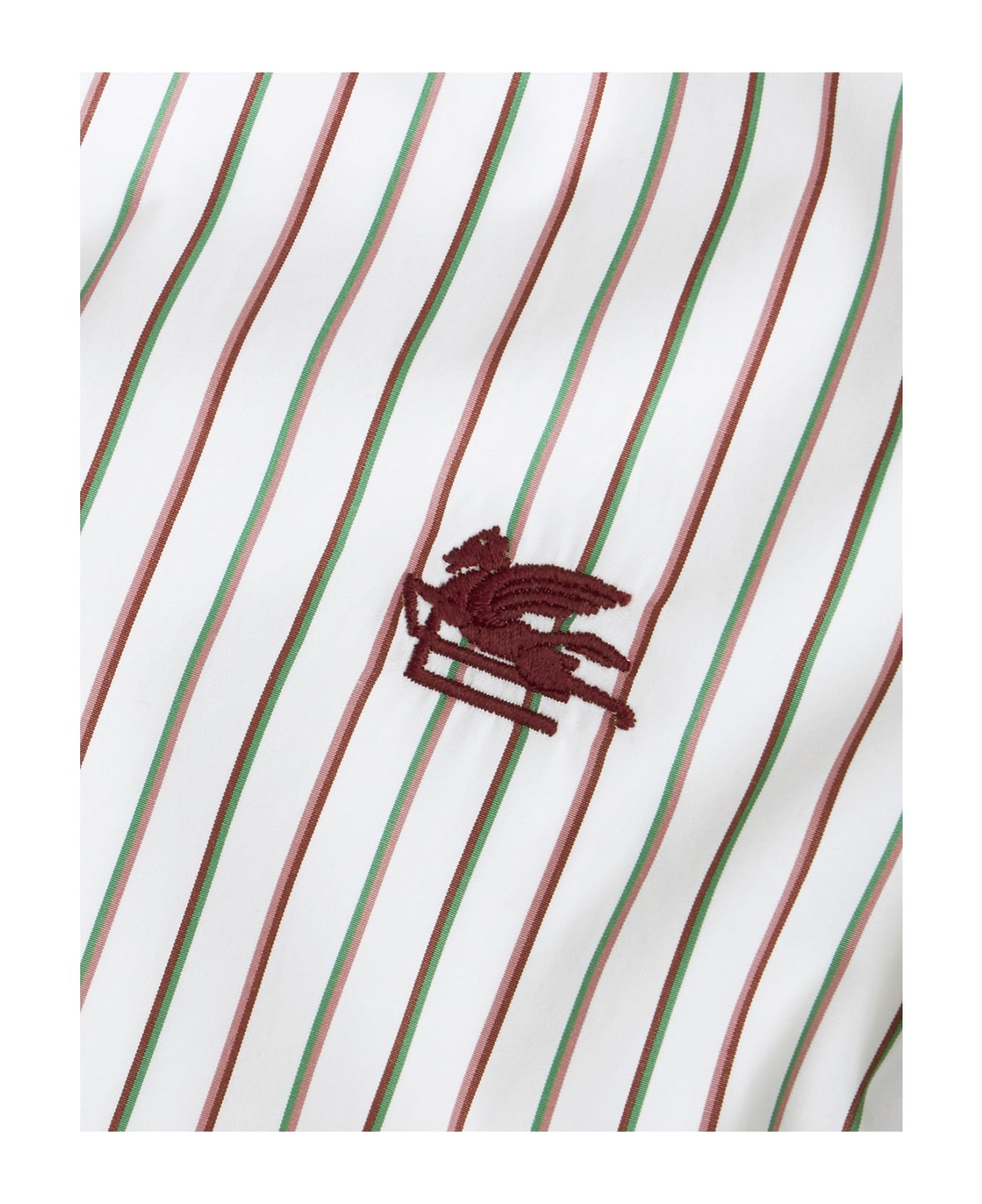 Multicolor Striped Cotton Shirt With Logo - 3