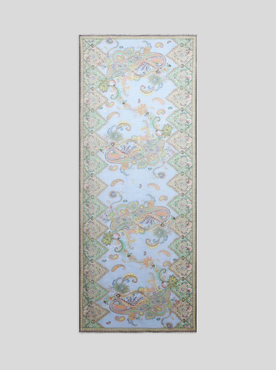 SILK-BLEND SCARF WITH LEAFY MOTIF - 2