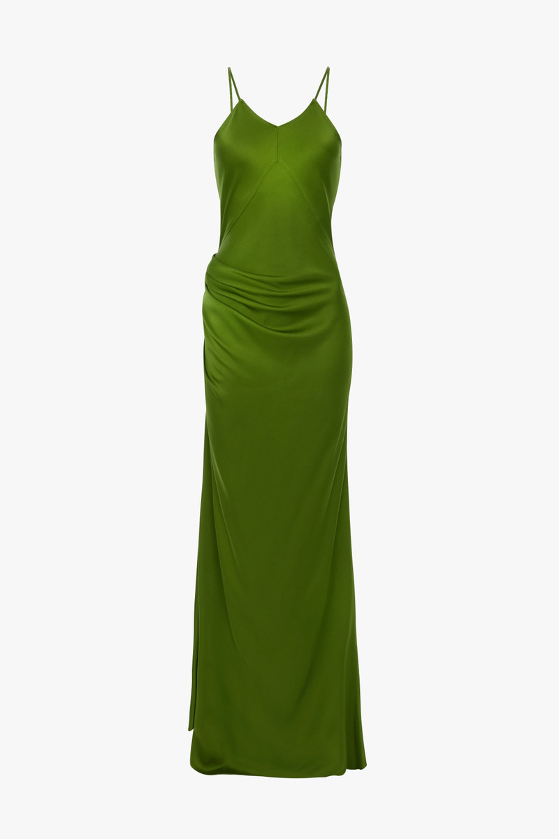 Draped Cami Floor-Length Dress In Algae 1