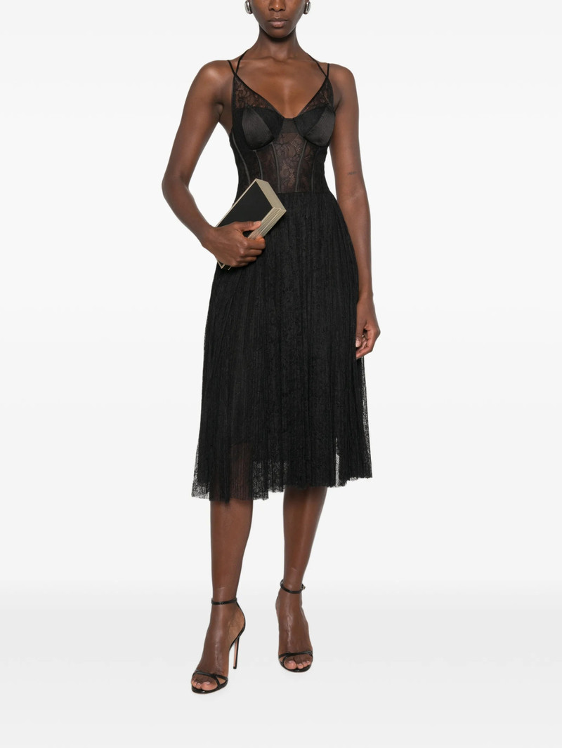 Elisabetta Franchi Lace-panelled Pleated Midi Dress 3