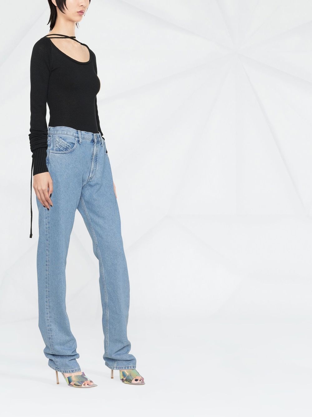 strap-detail knitted top - 3