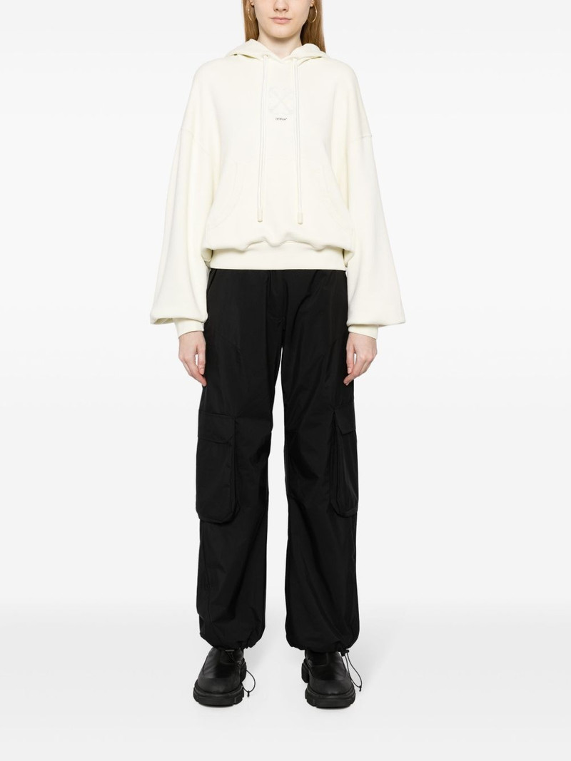 Off-White crystal-embellished cotton hoodie outlook