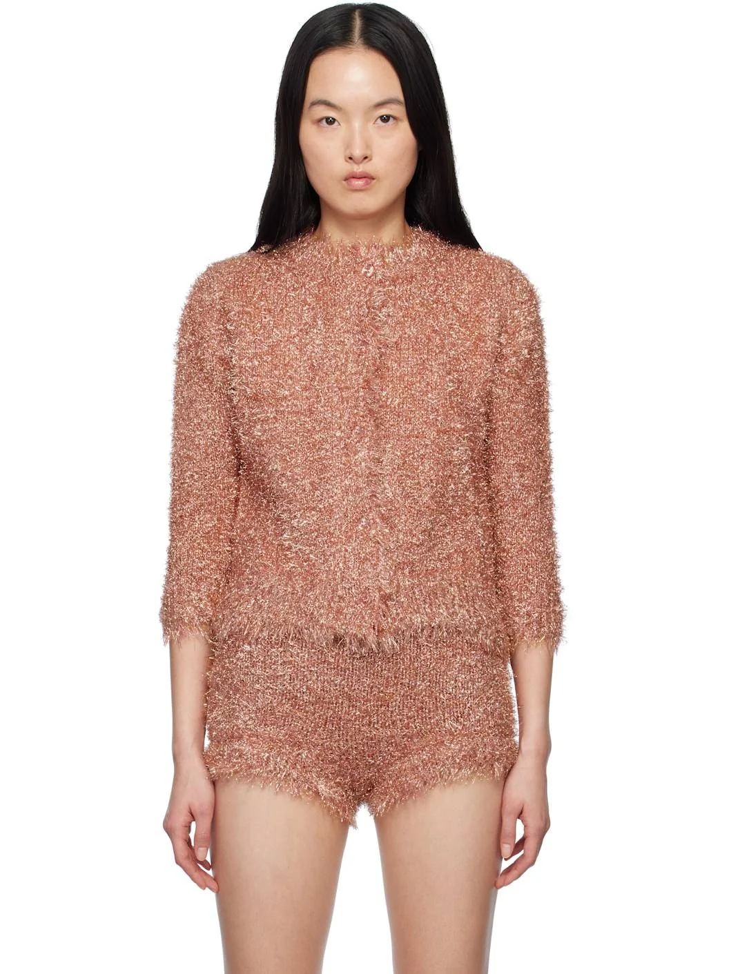 Pink Tinsel Knit Cardigan - 1