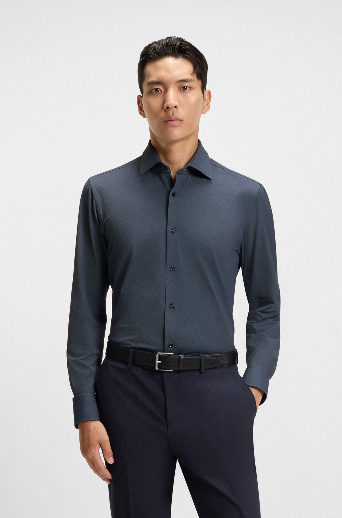 PRINTED SLIM-FIT SHIRT IN PERFORMANCE-STRETCH FABRIC - 2