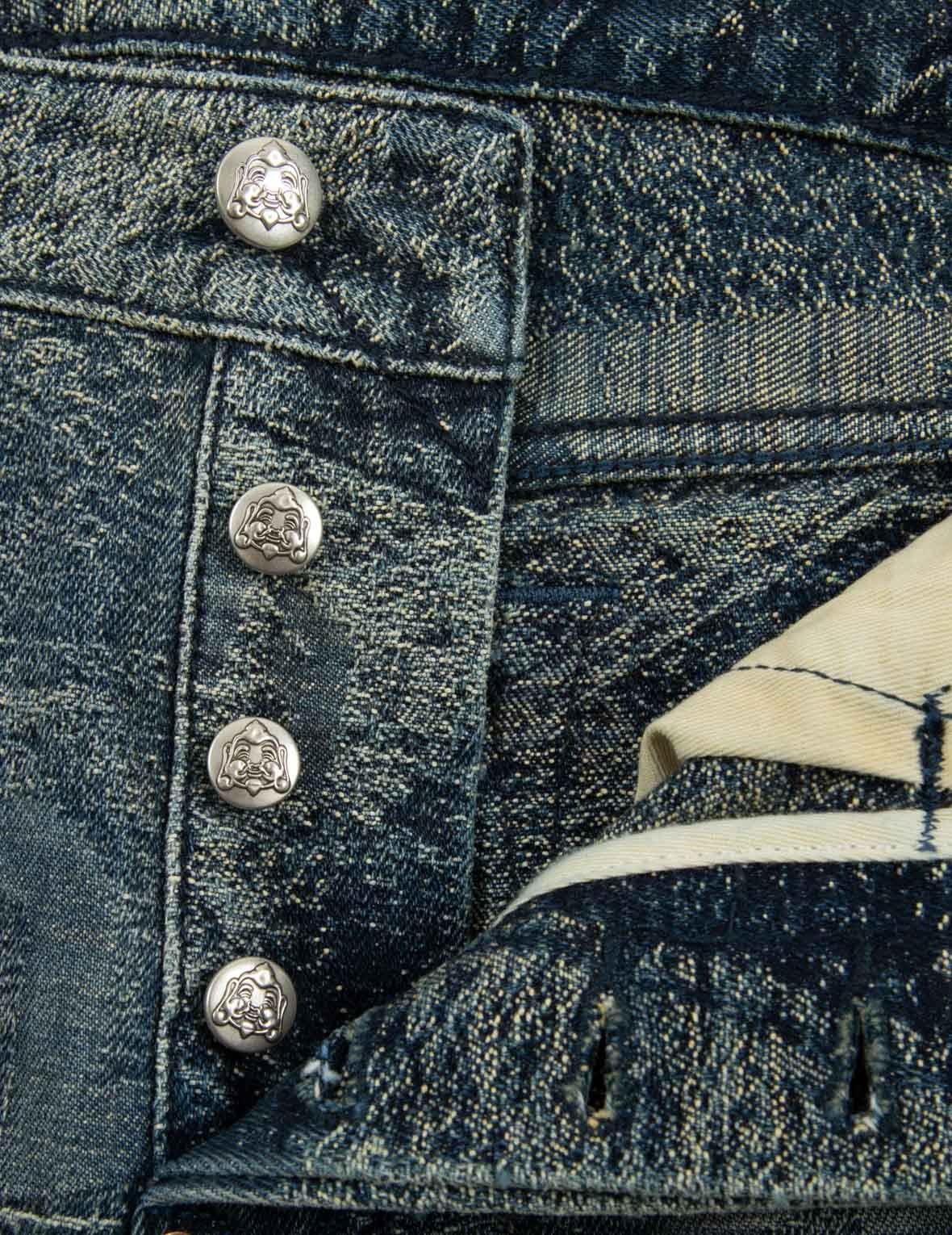 WASHED SEAGULL EMBROIDERY REGULAR STRAIGHT FIT JEANS #2008 - 6