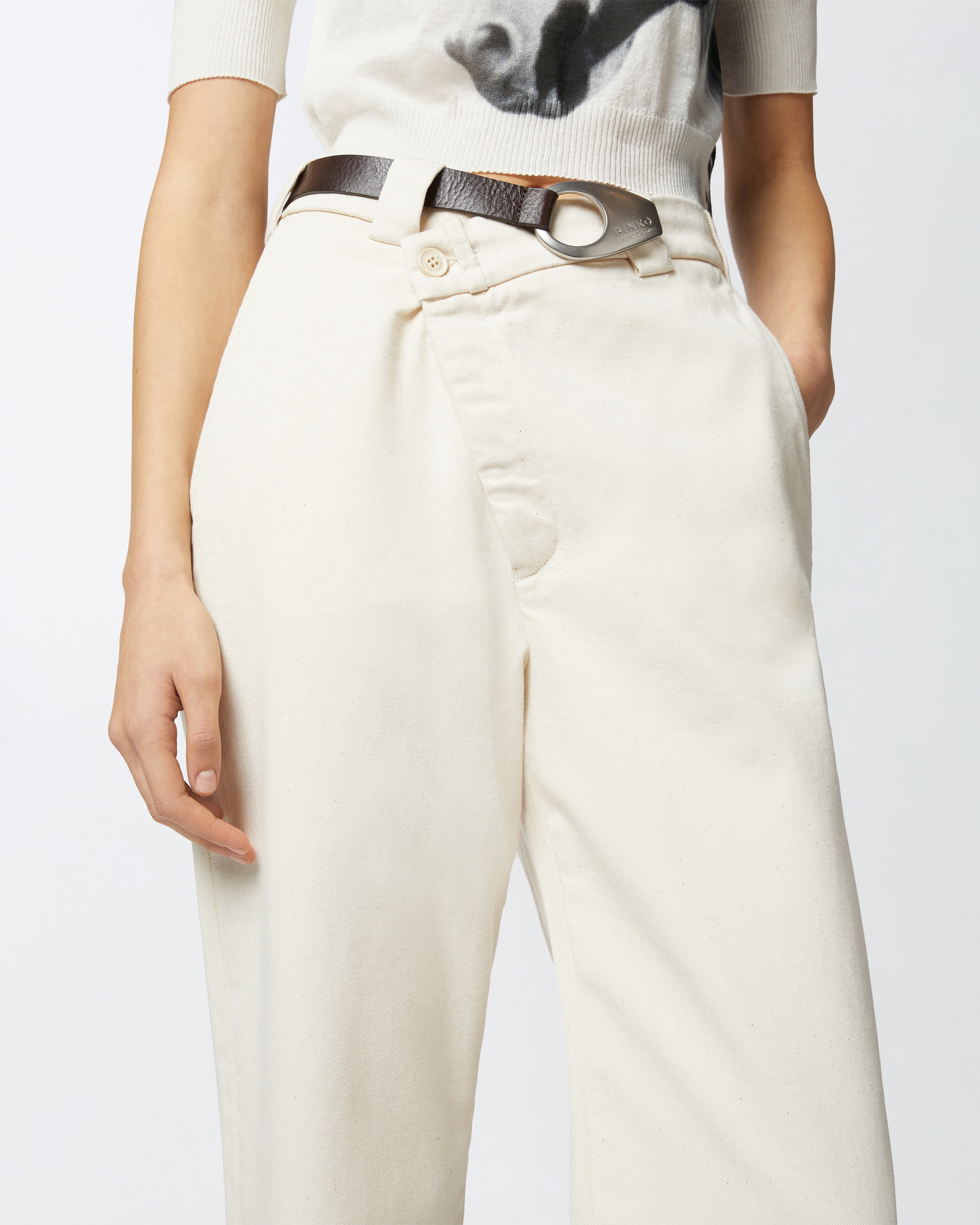 REIMAGINE BY PINKO X PATRICK MCDOWELL TROUSERS WITH CROSSOVER AND BELT - 5
