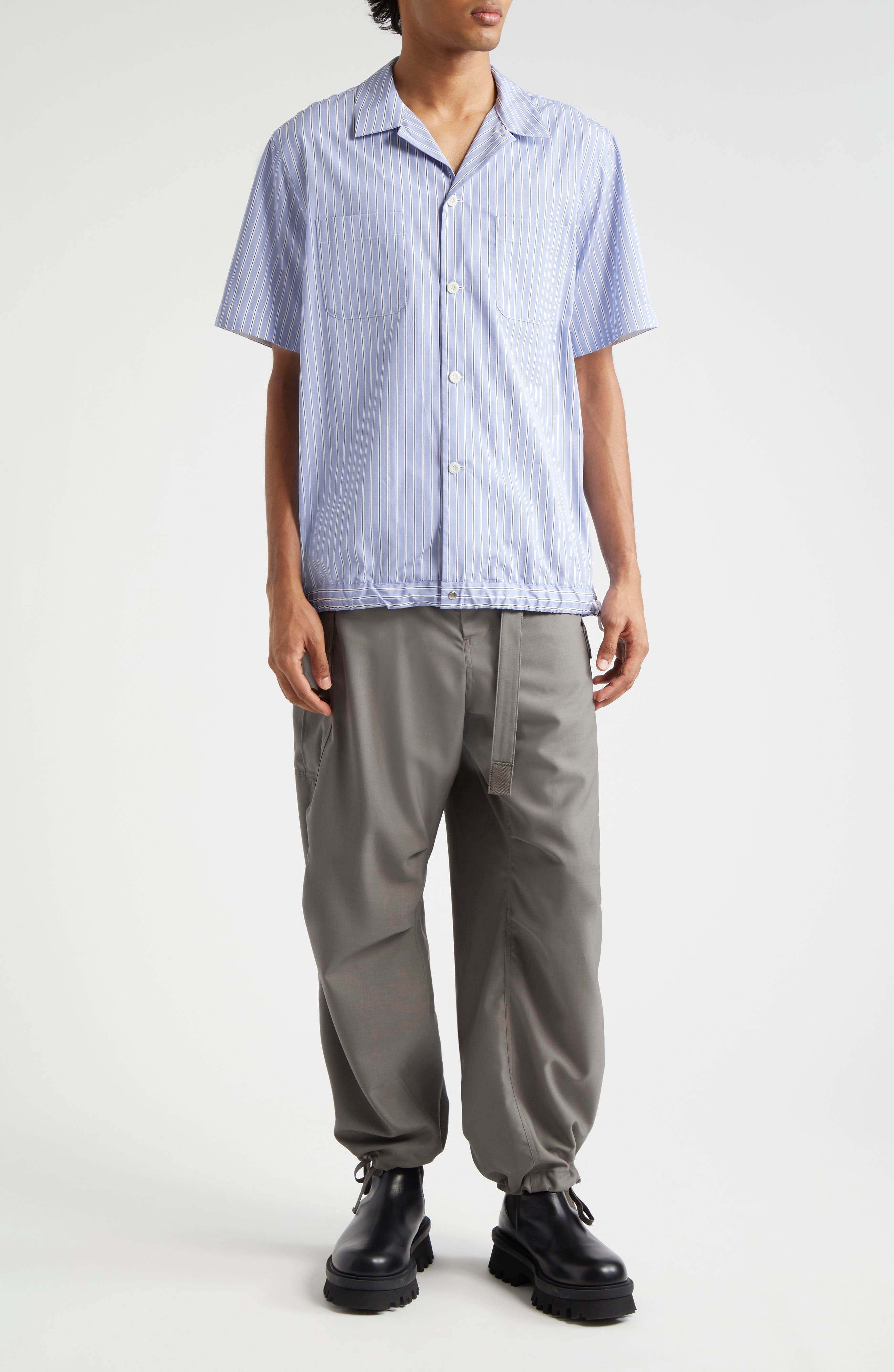 Stripe Cotton Poplin Camp Shirt - 2