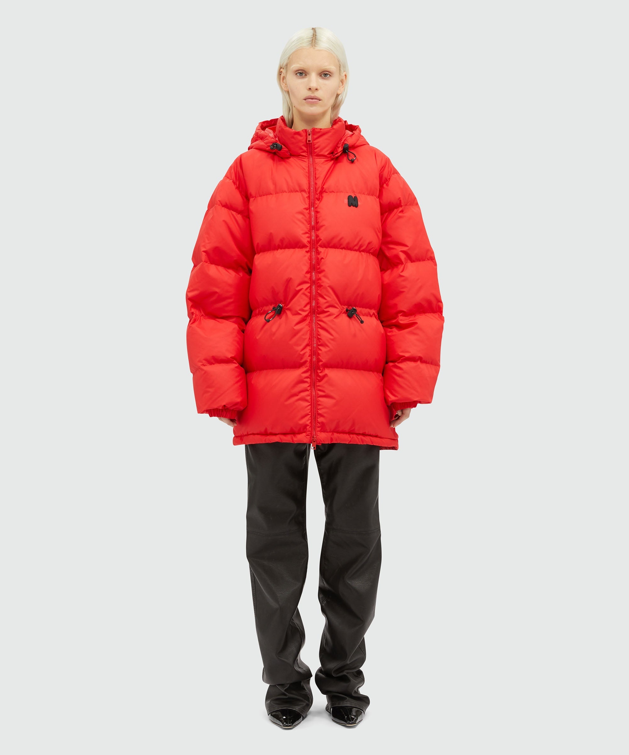 Red matte nylon "TheMwave" down jacket - 2
