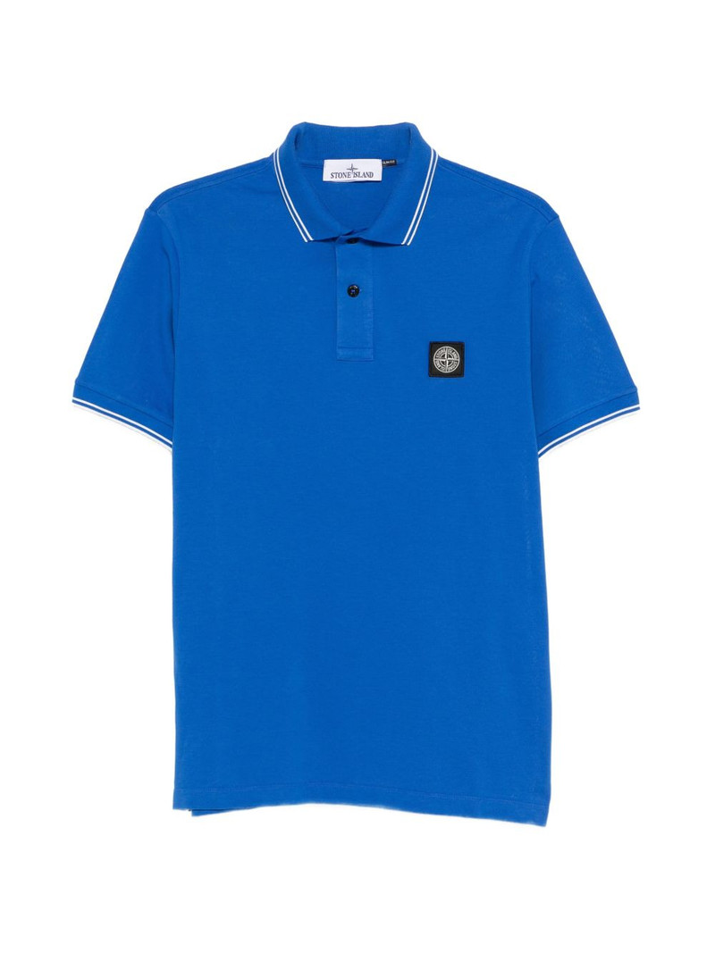 logo-patch piped polo shirt 1