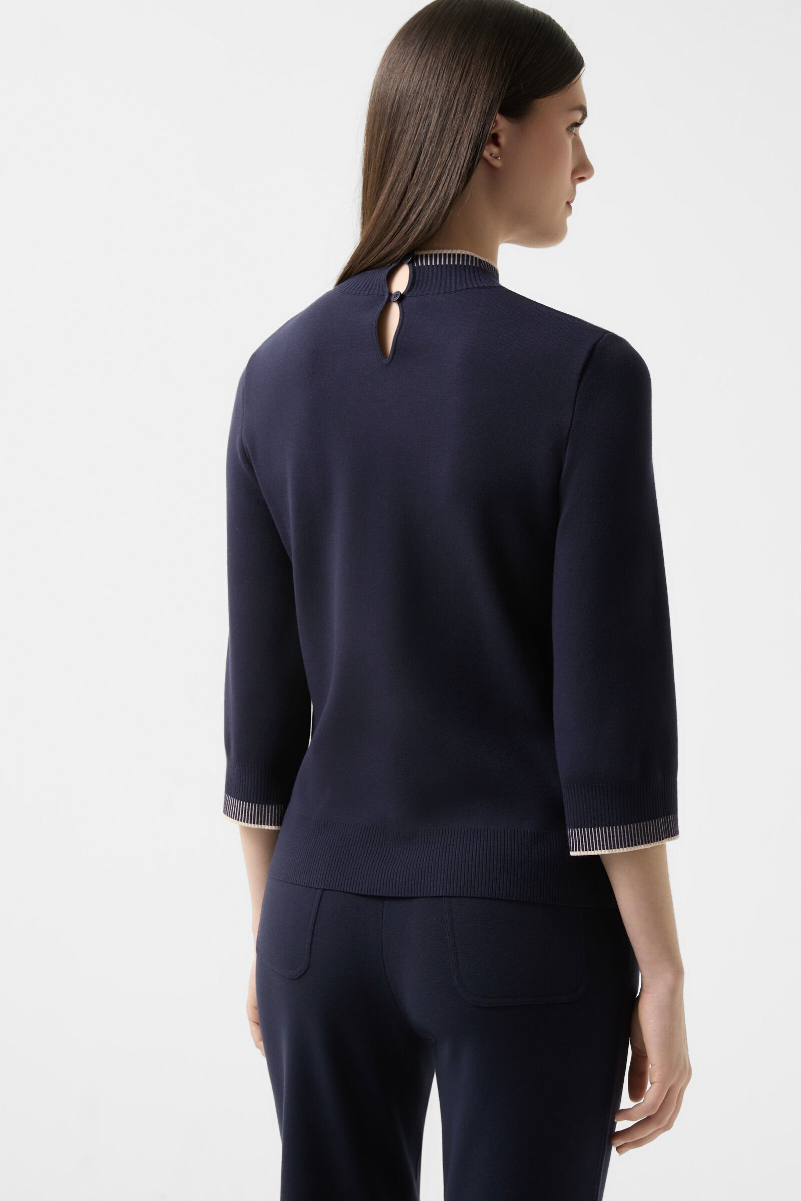 Berrit knitted shirt in Navy blue - 3