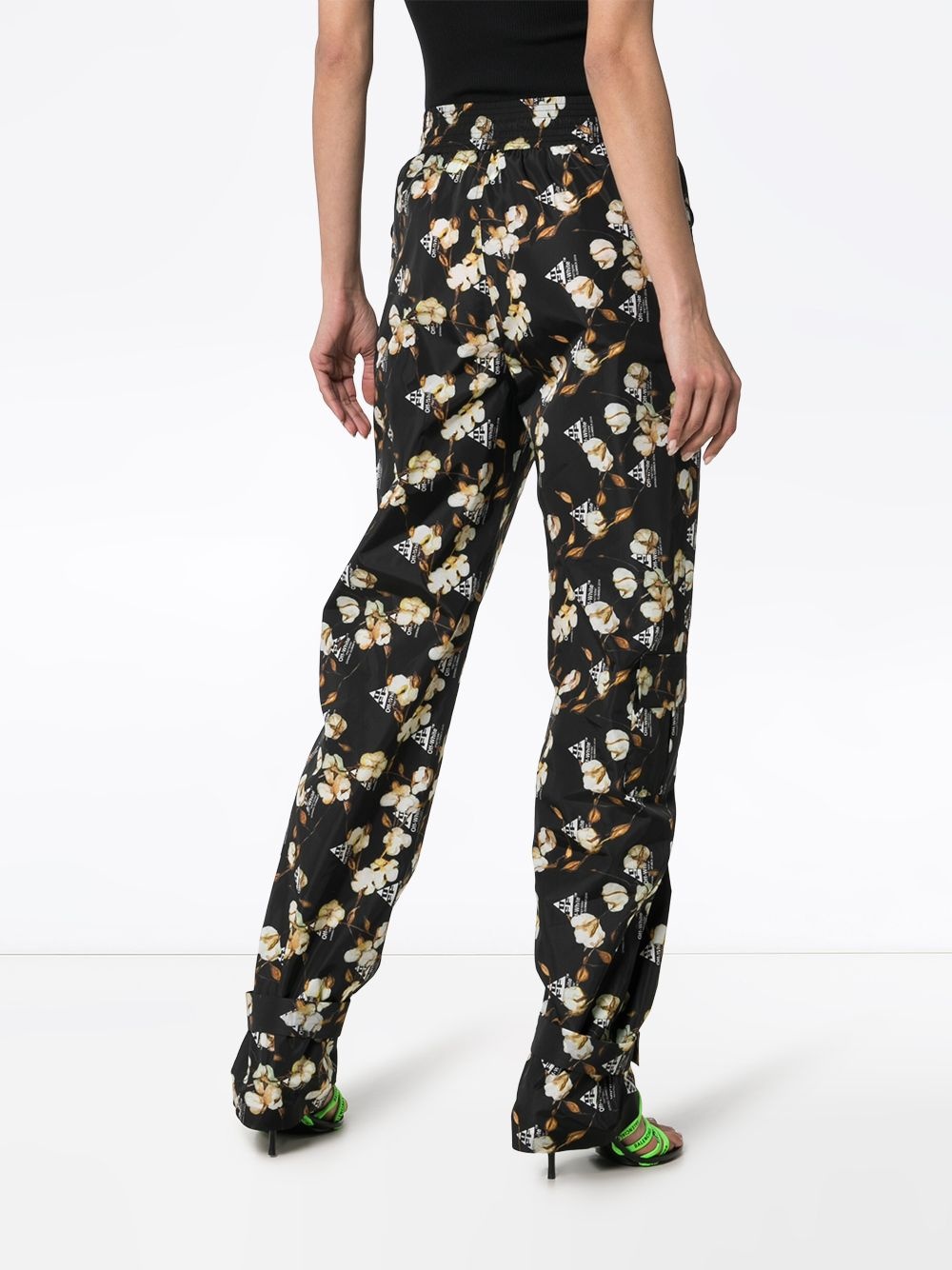 Floral Design Jogger Pants "Black" - 4