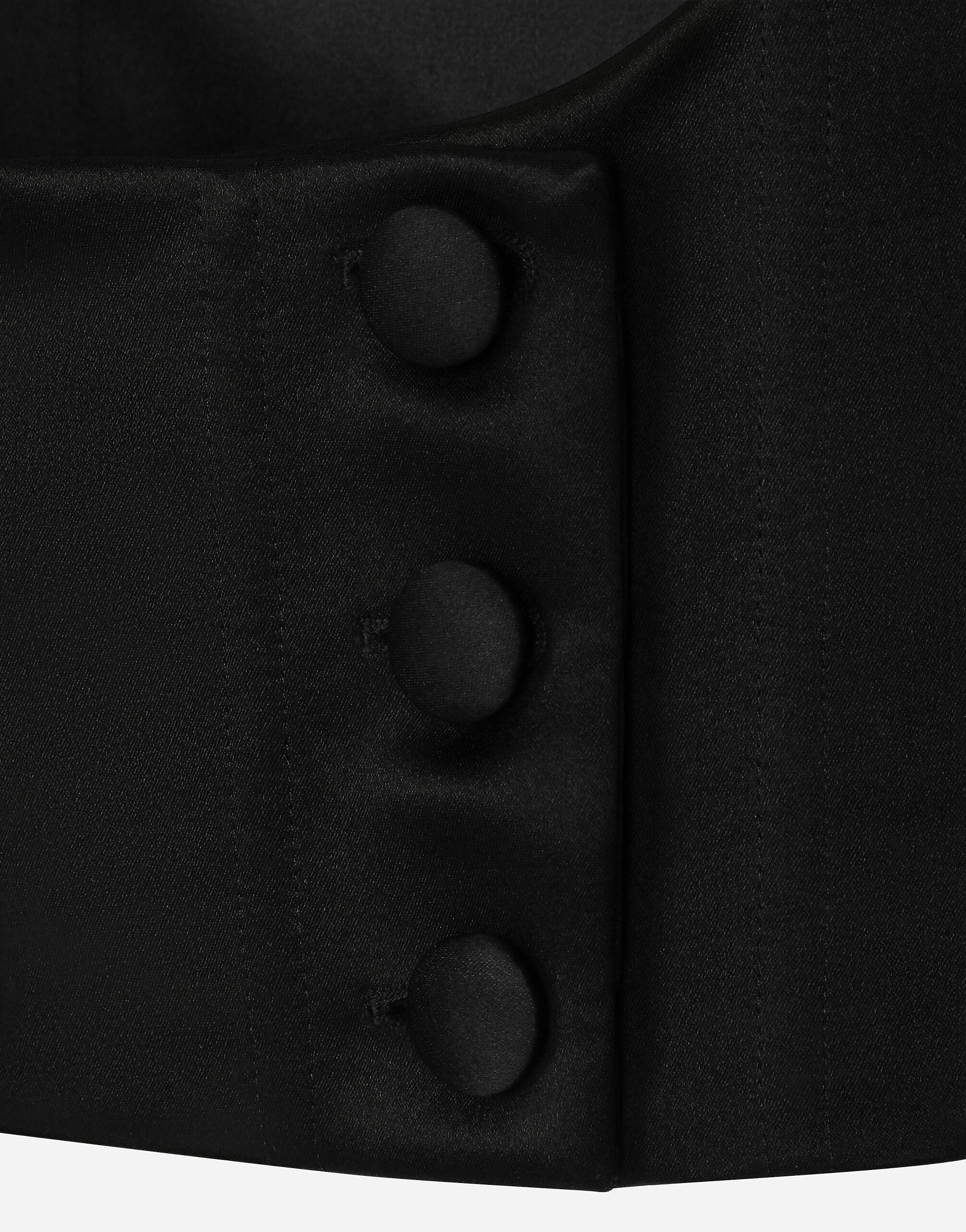 Double-breasted silk duchesse tuxedo jacket - 4
