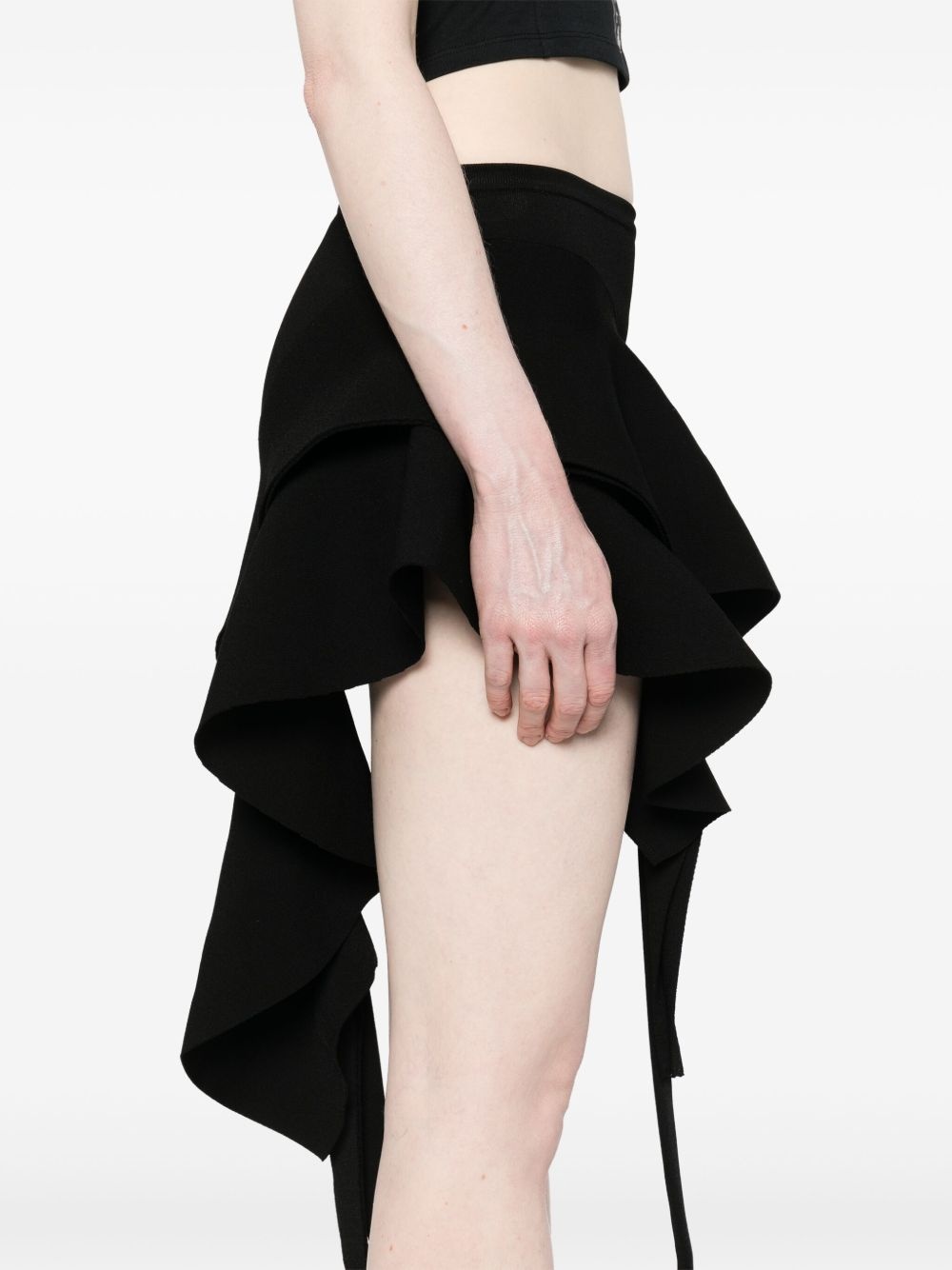 asymmetric knitted mini skirt - 5