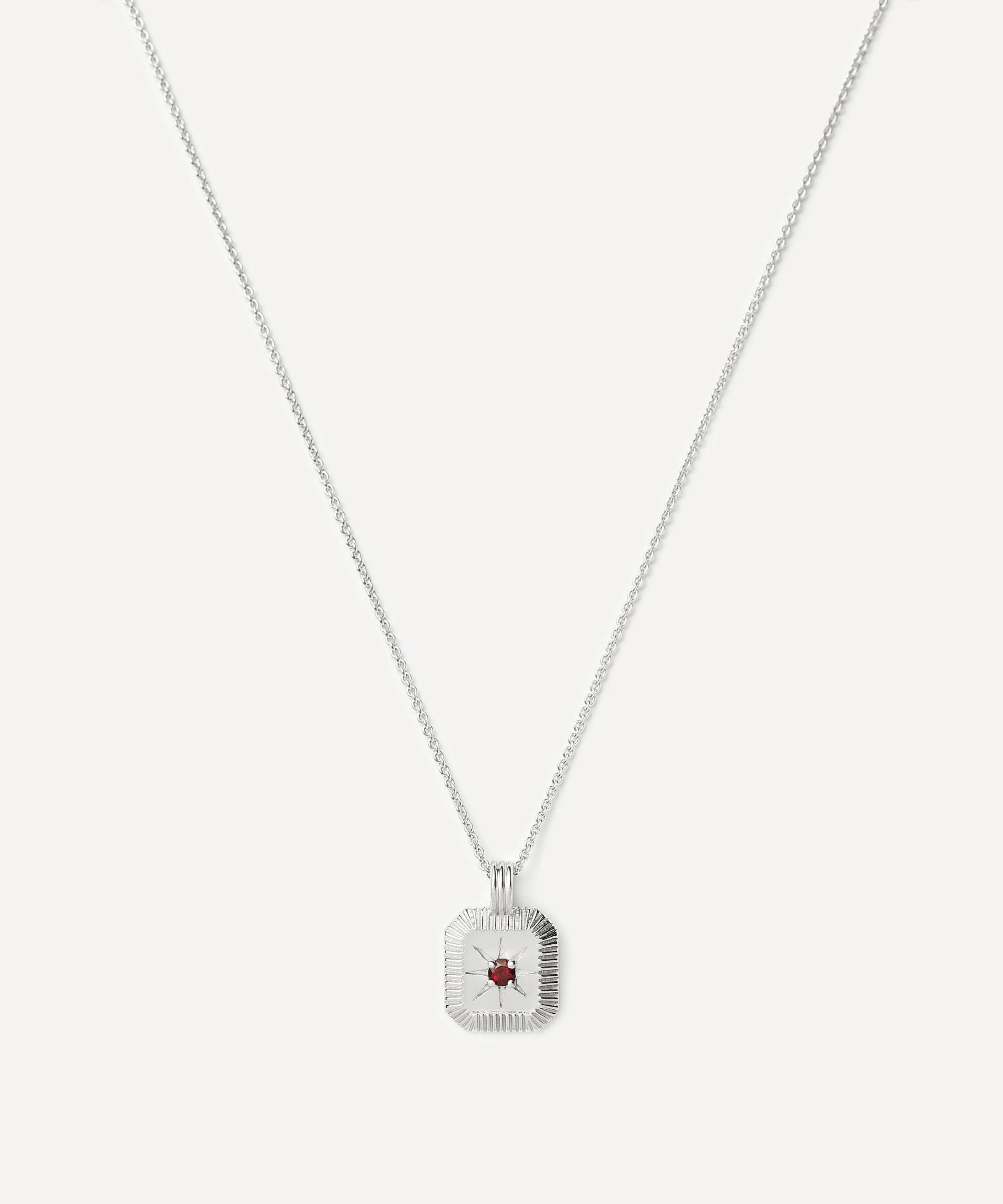 Sterling Silver January Birthstone Pendant Necklace - 1