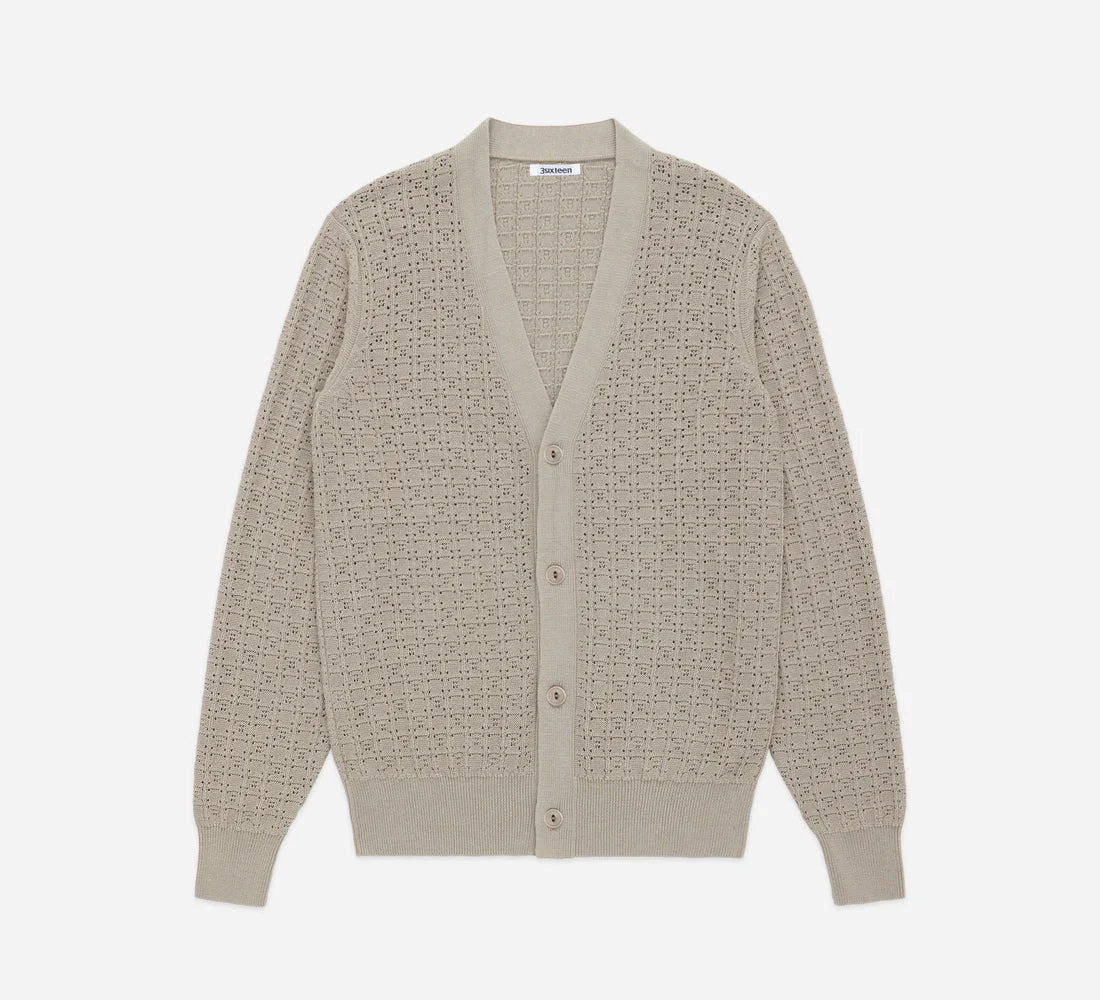 Classic Cardigan - Stone Domino - 1