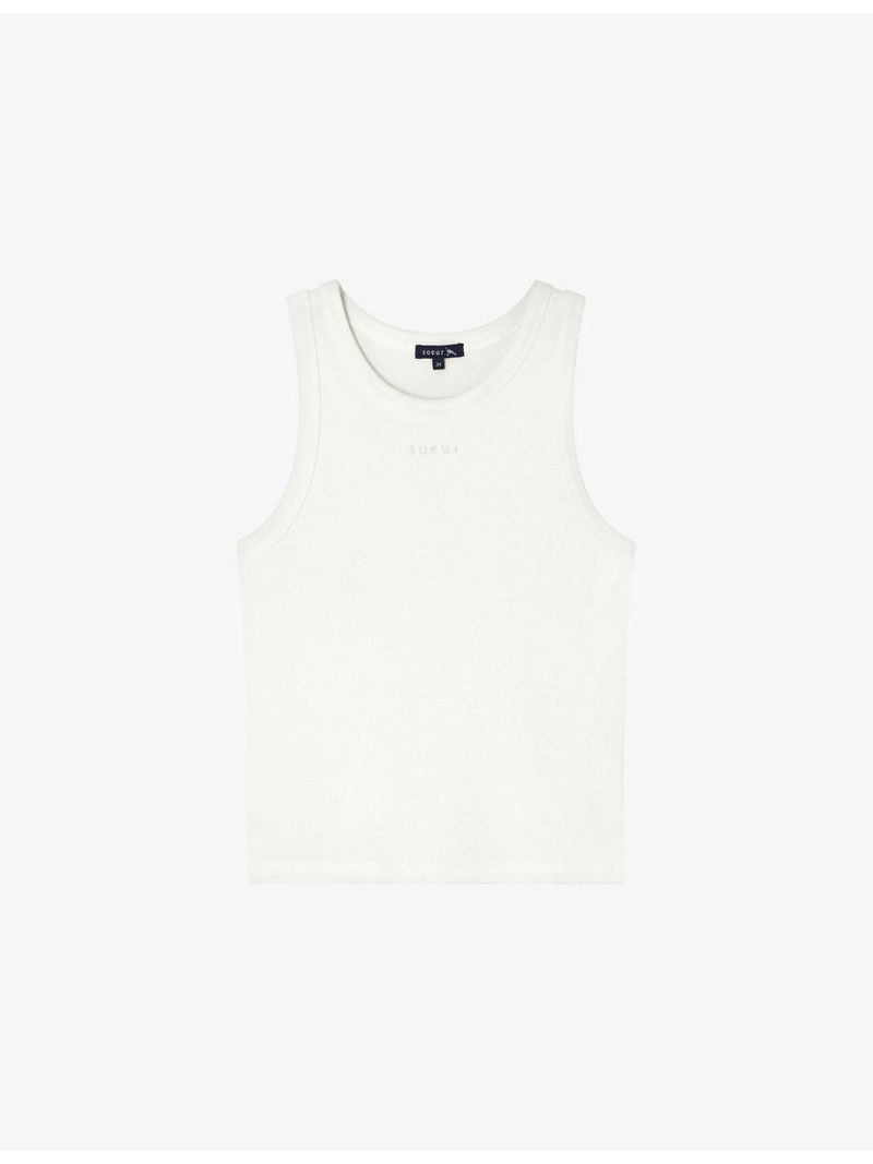 Dolly Brand-Embroidered Cotton Vest Top 1