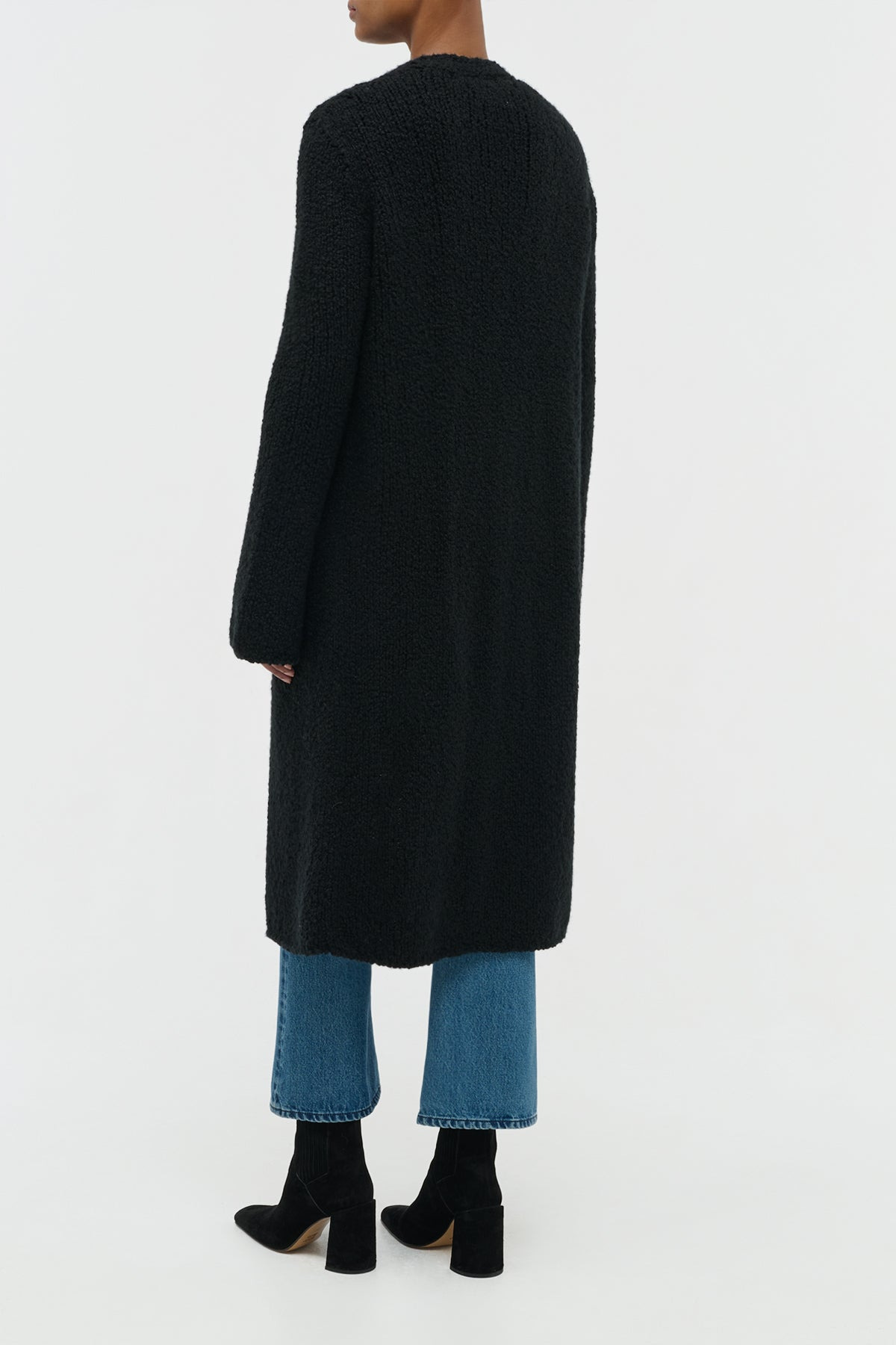 Uxia Knit Cardigan in Black Cashmere Boucle - 4