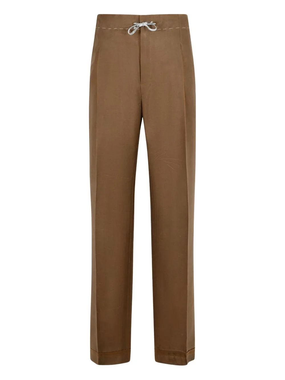 drawstring-waist pleated pants - 1
