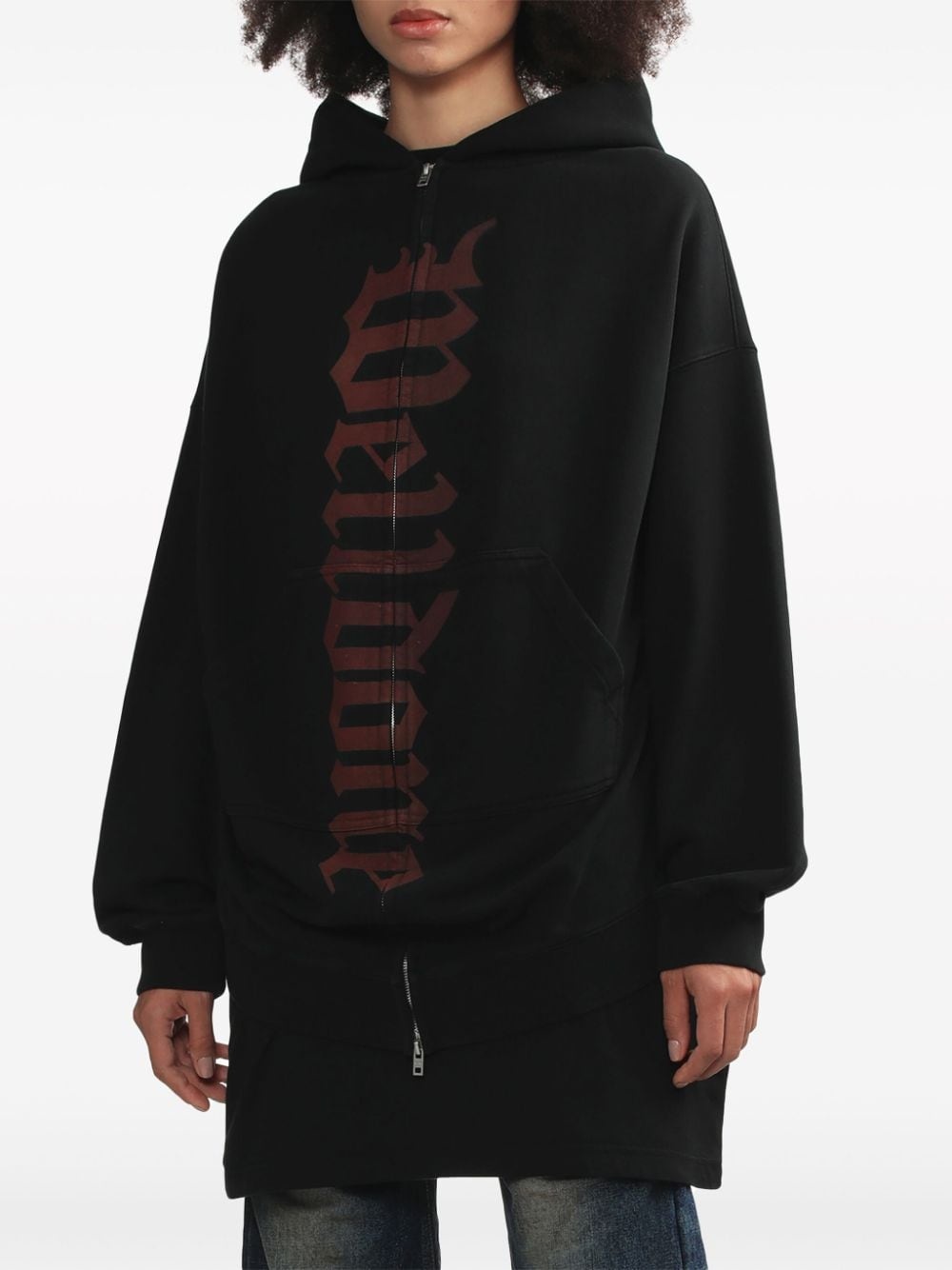 logo-print zipped hoodie - 3