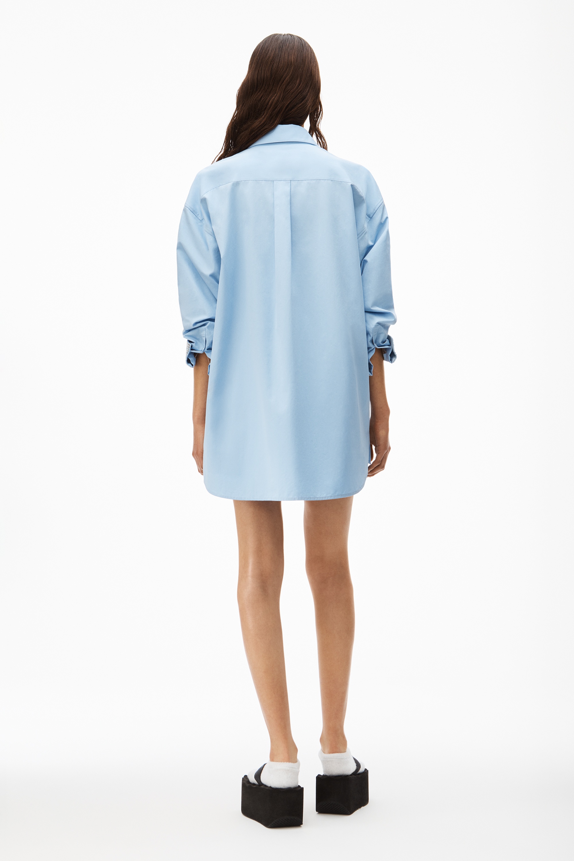 CRYSTAL CUFF OVERSIZED SHIRT IN POPLIN - 4