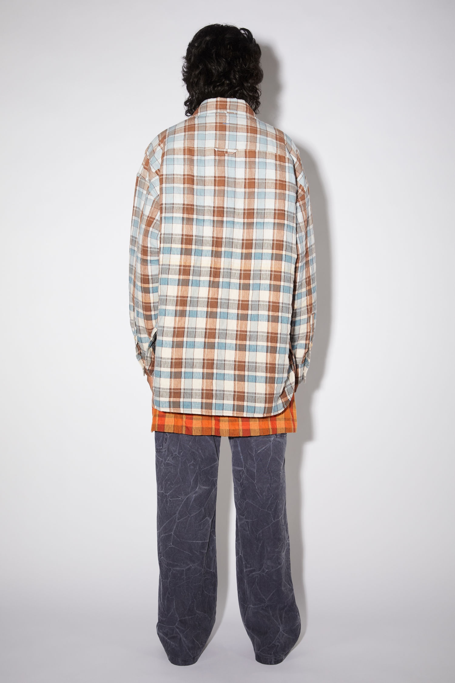 Oversized shirt - Blue/peach - 3