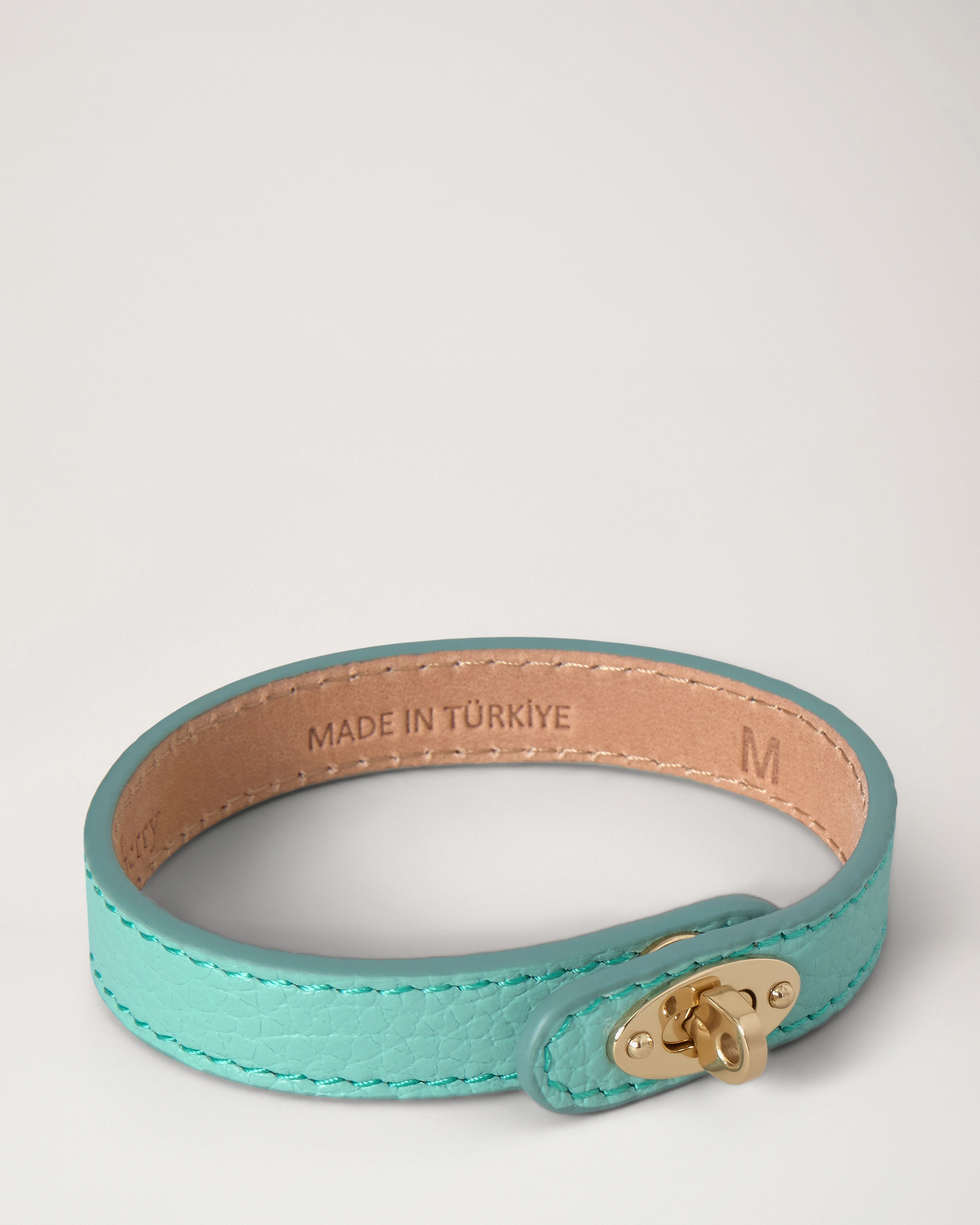 Bayswater Thin Bracelet Marina Blue Small Classic Grain & Brass - 1